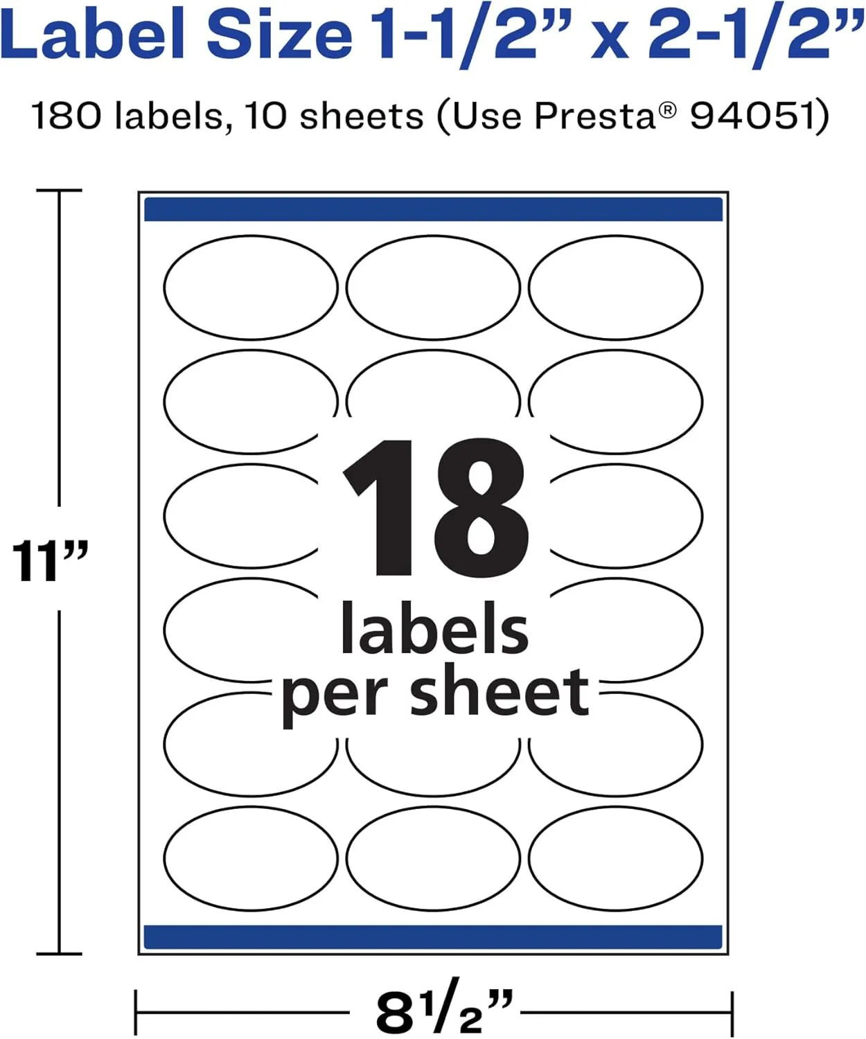 Avery Durable Waterproof Oval Labels with Sure Feed, 1.5" x 2.5"