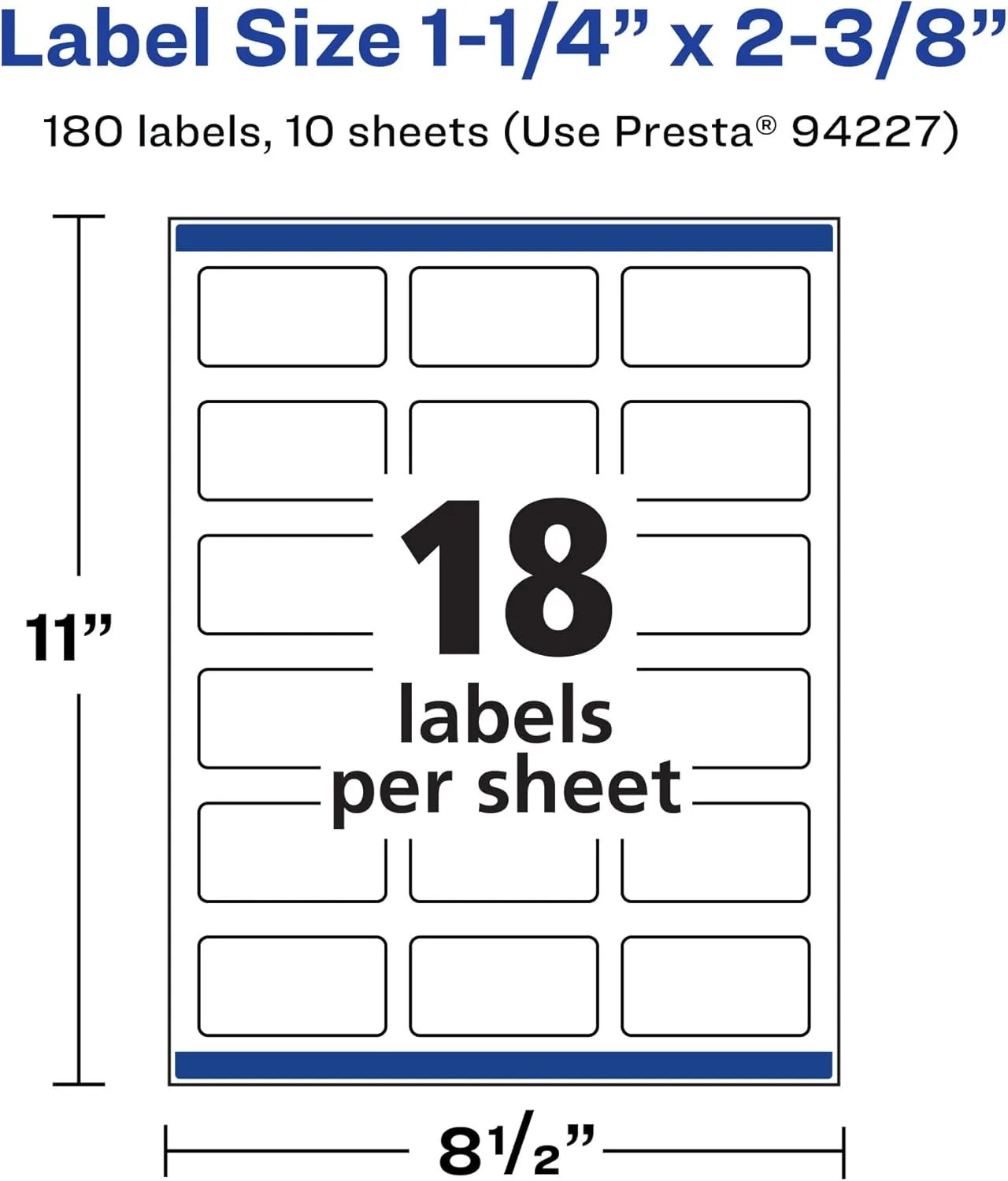 AVERY Durable Waterproof Rectangle Labels, Sure Feed Technology, 1-1/4" x 2-3/8"
