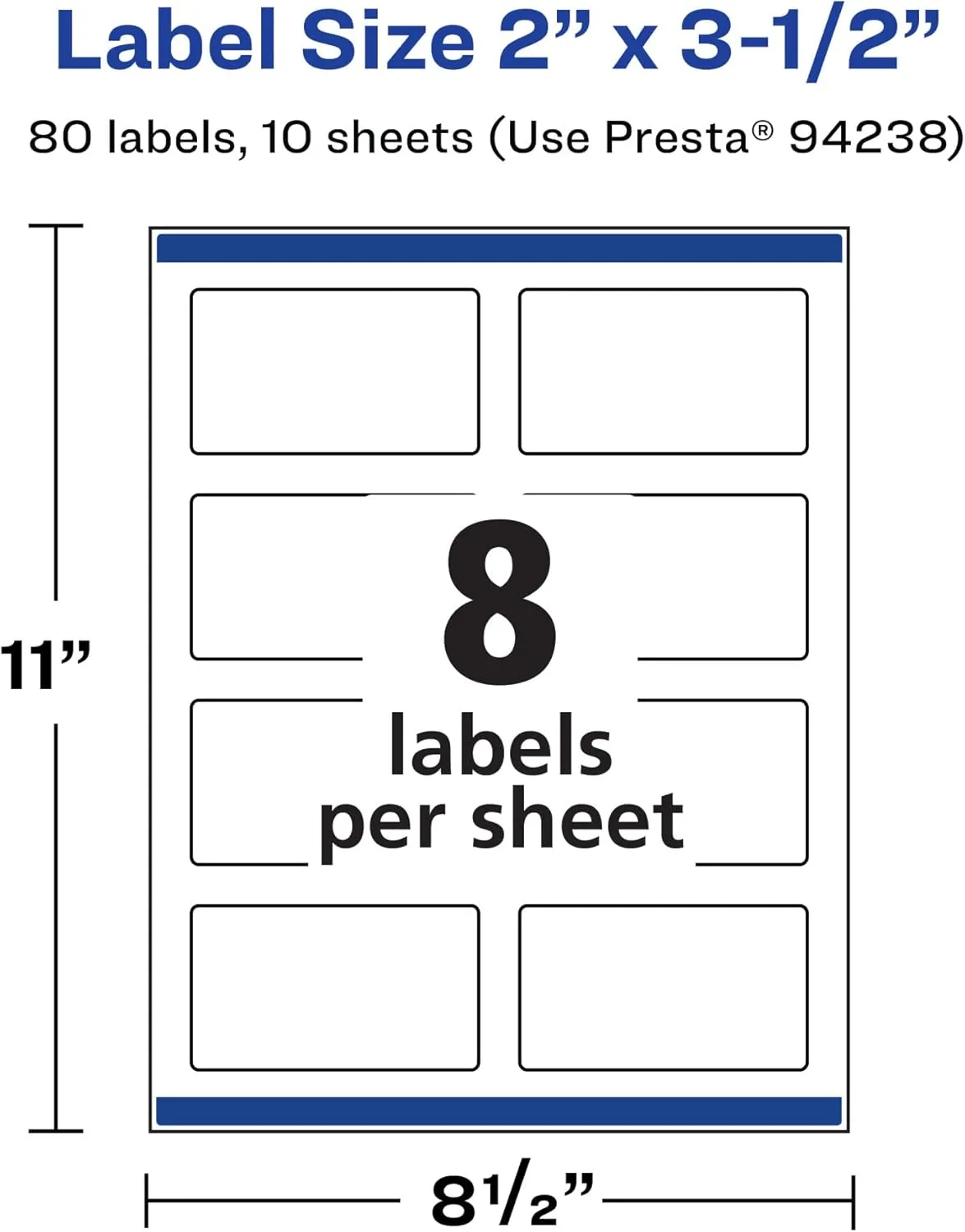 Avery Durable Waterproof Rectangle Labels with Sure Feed, 2" x 3.5"