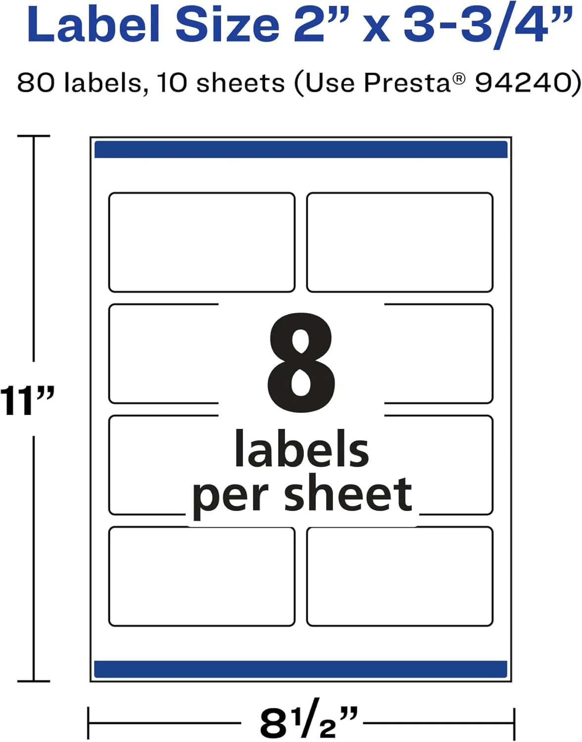 AVERY Durable Waterproof Rectangle Labels, Sure Feed Technology, 2" x 3.75"