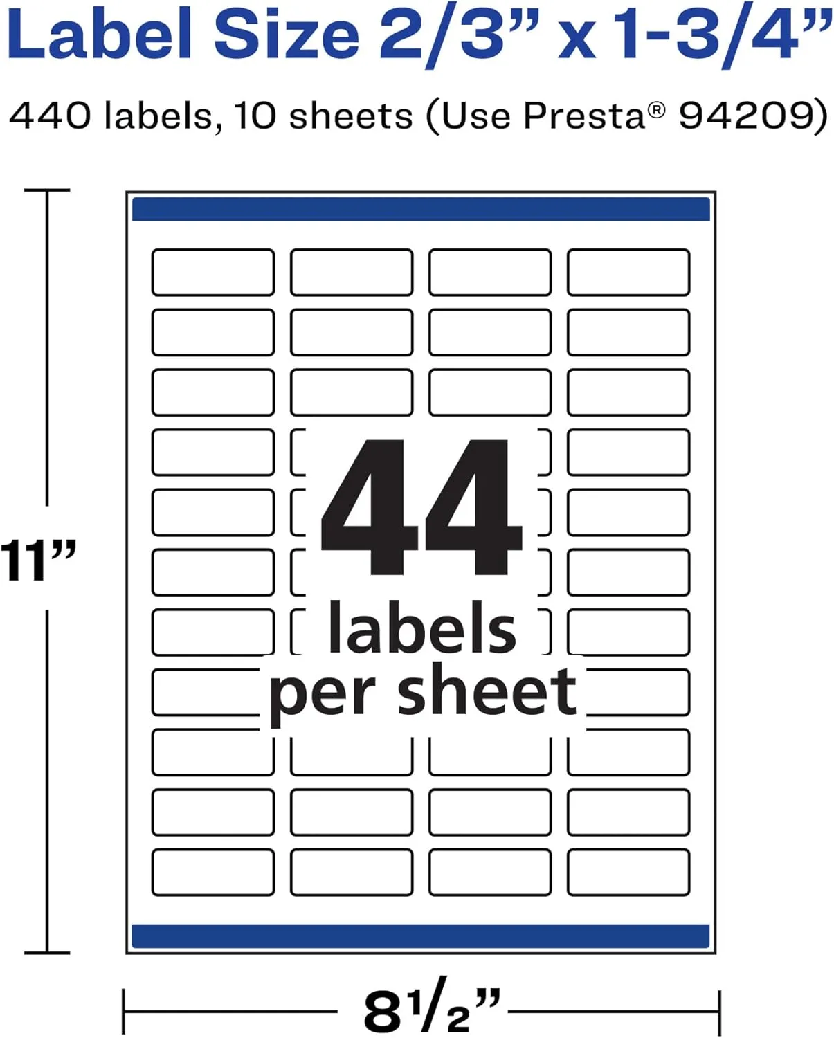 Avery Durable Waterproof Rectangle Labels, Sure Feed Technology, 2/3" x 1-3/4"