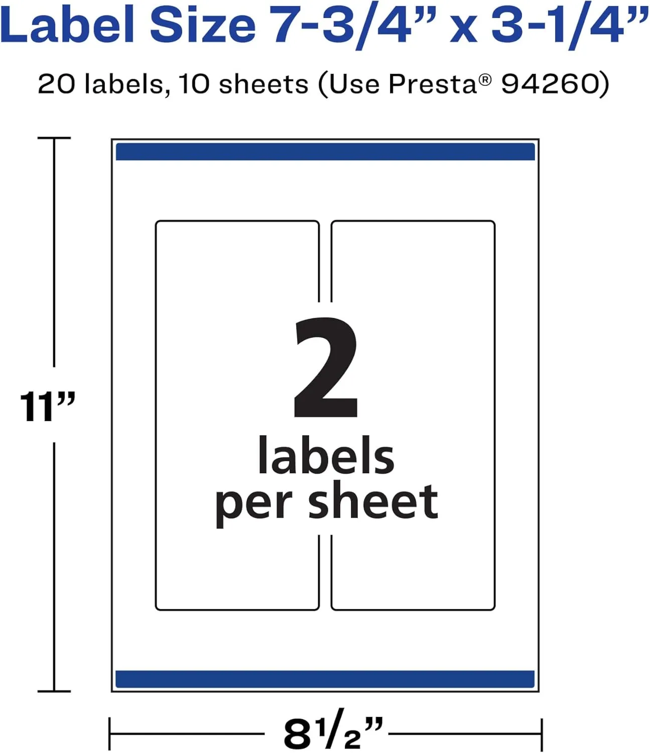 Avery Durable Waterproof Rectangle Labels, Sure Feed Technology, 7.75" x 3.25"