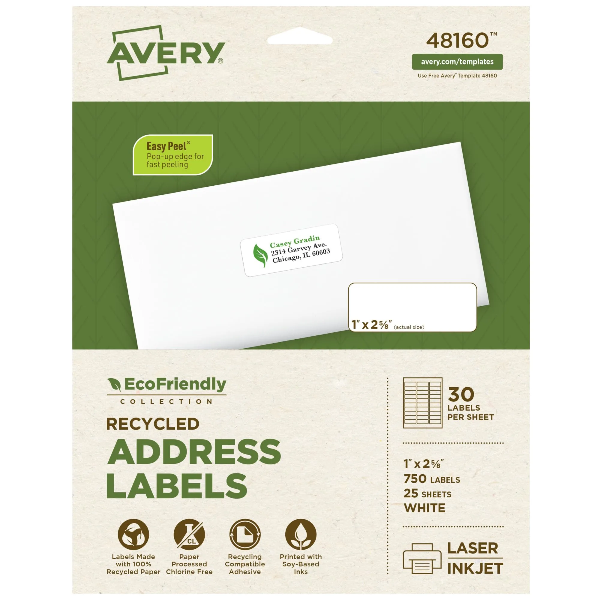 Avery EcoFriendly Recycled Address Labels