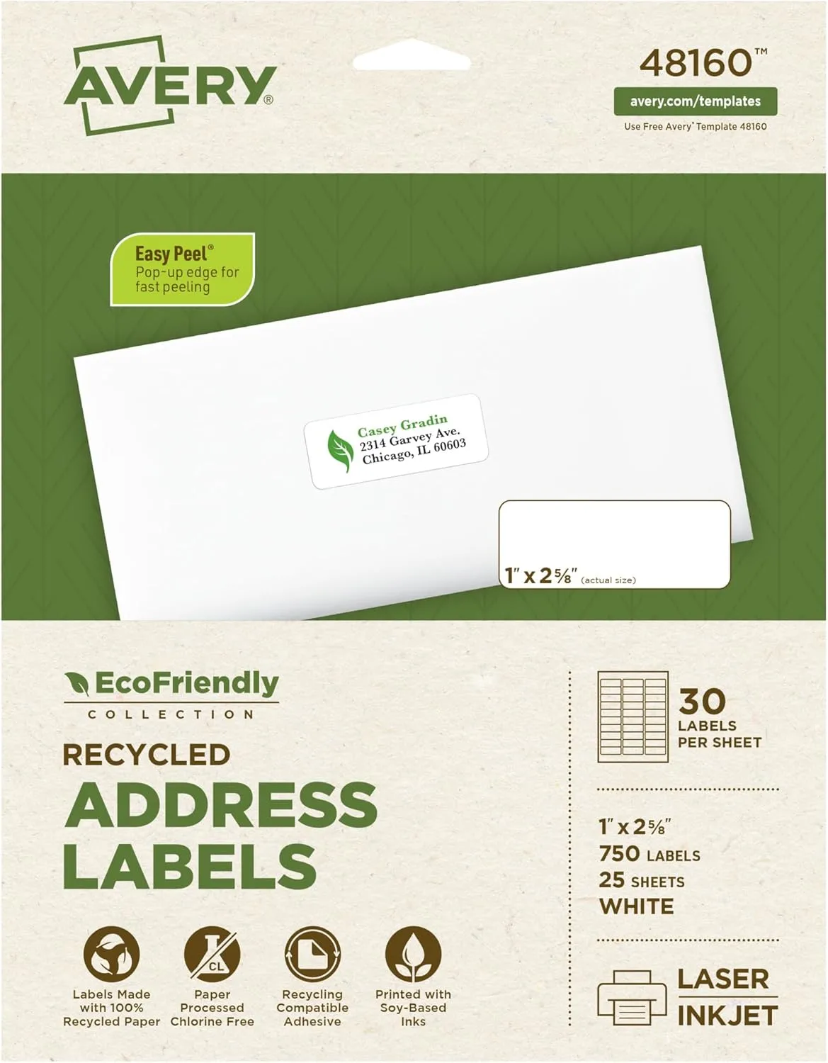 Avery EcoFriendly Recycled Address Labels
