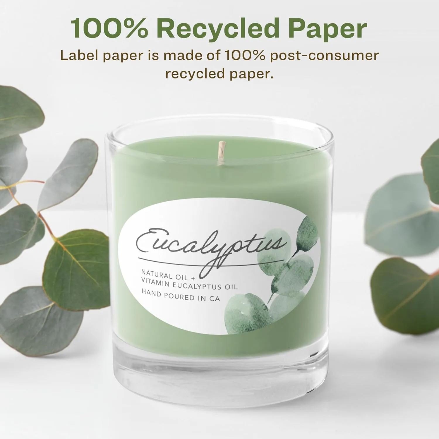 Avery EcoFriendly Matte White Recycled Oval Labels, 4.25" x 2.5", Matte White Labels, Permanent Adhesive