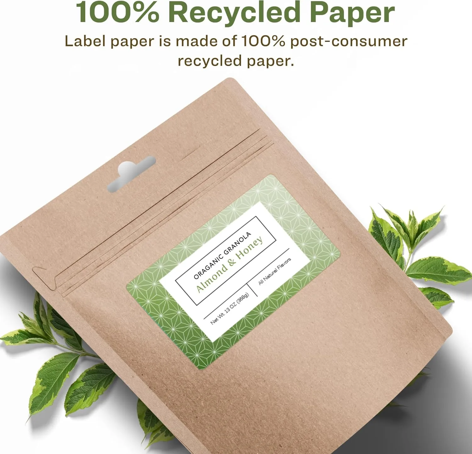 Avery EcoFriendly Matte White Recycled Rectangle Labels, 3" x 5", Print-to-The-Edge, Matte White Labels, Permanent Adhesive