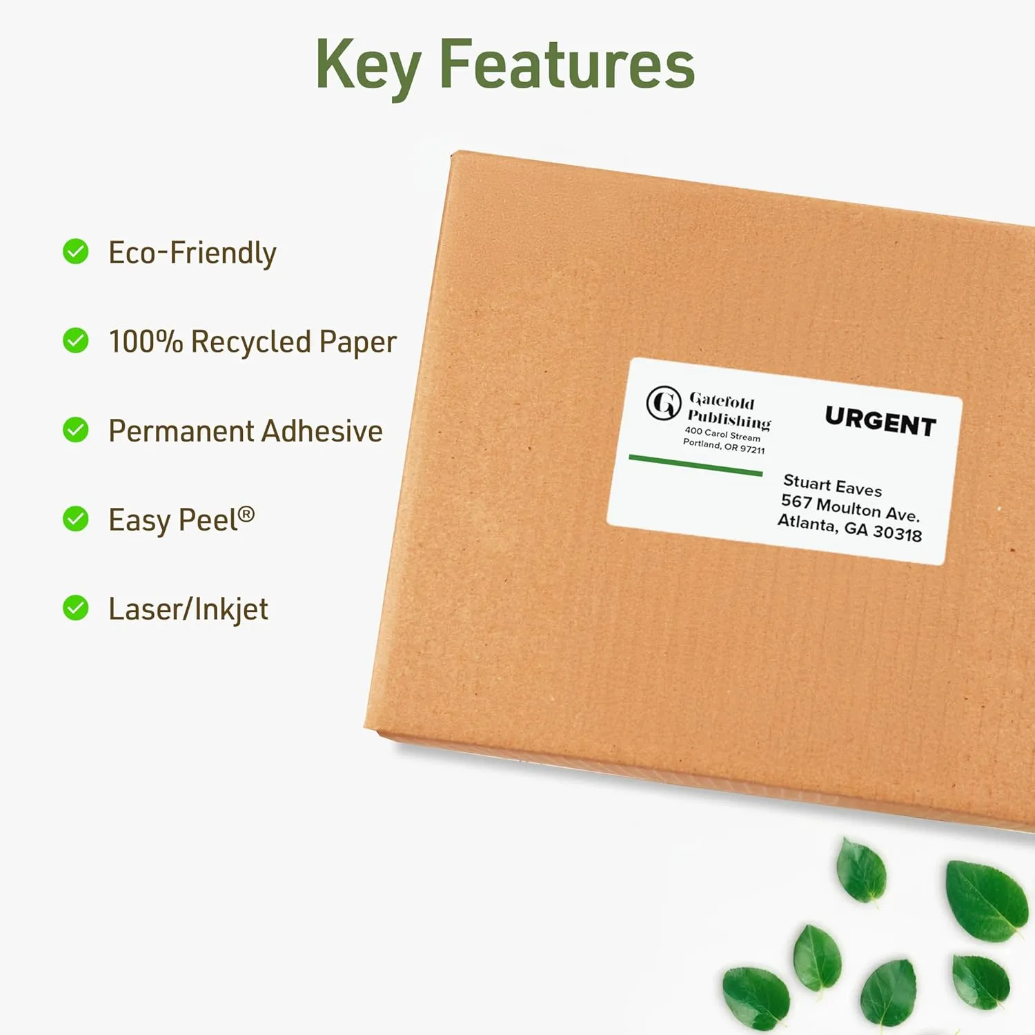 Avery EcoFriendly Recycled Shipping Labels, 2" x 4", White, Permanent Adhesive