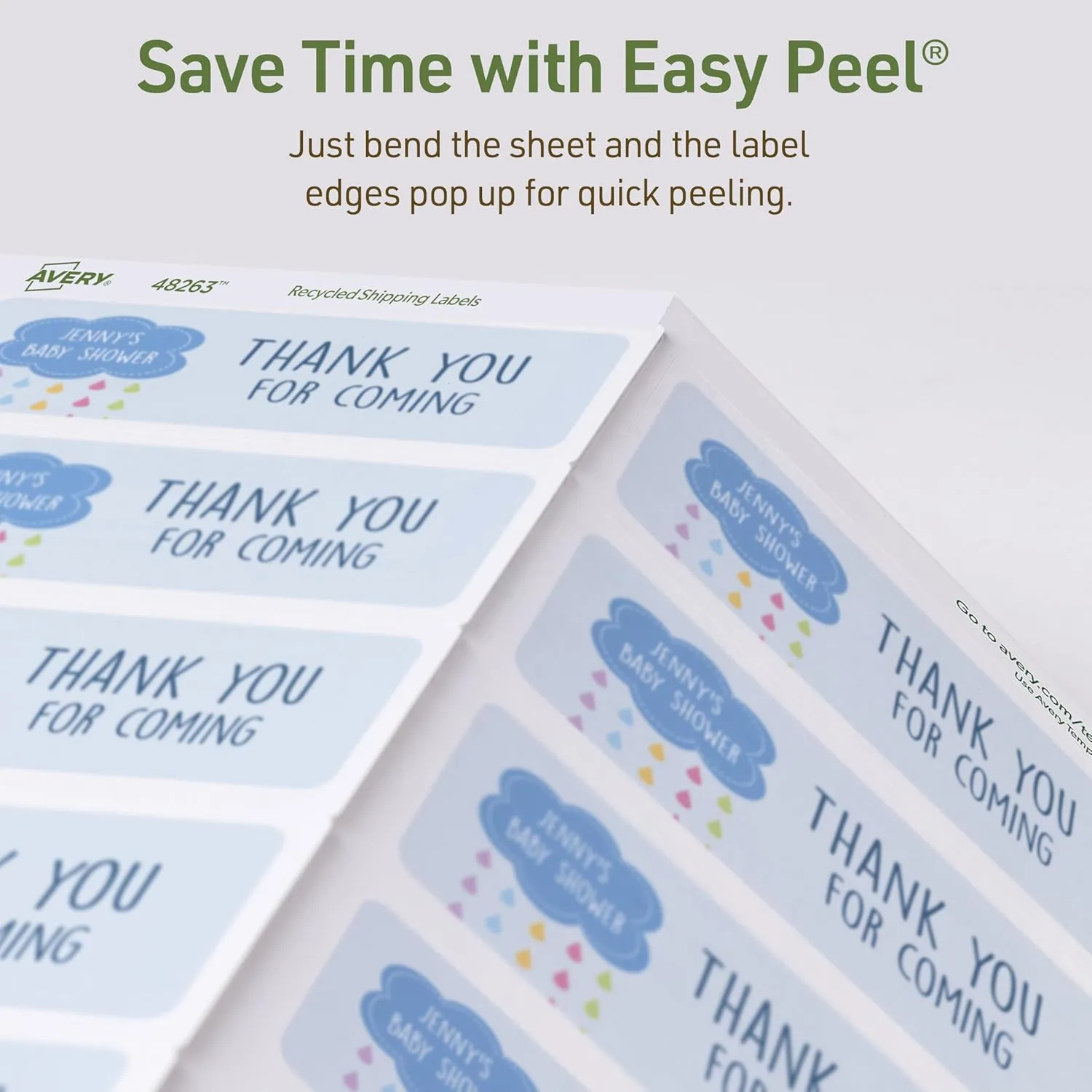 Avery EcoFriendly Recycled Shipping Labels, 2" x 4", White, Permanent Adhesive