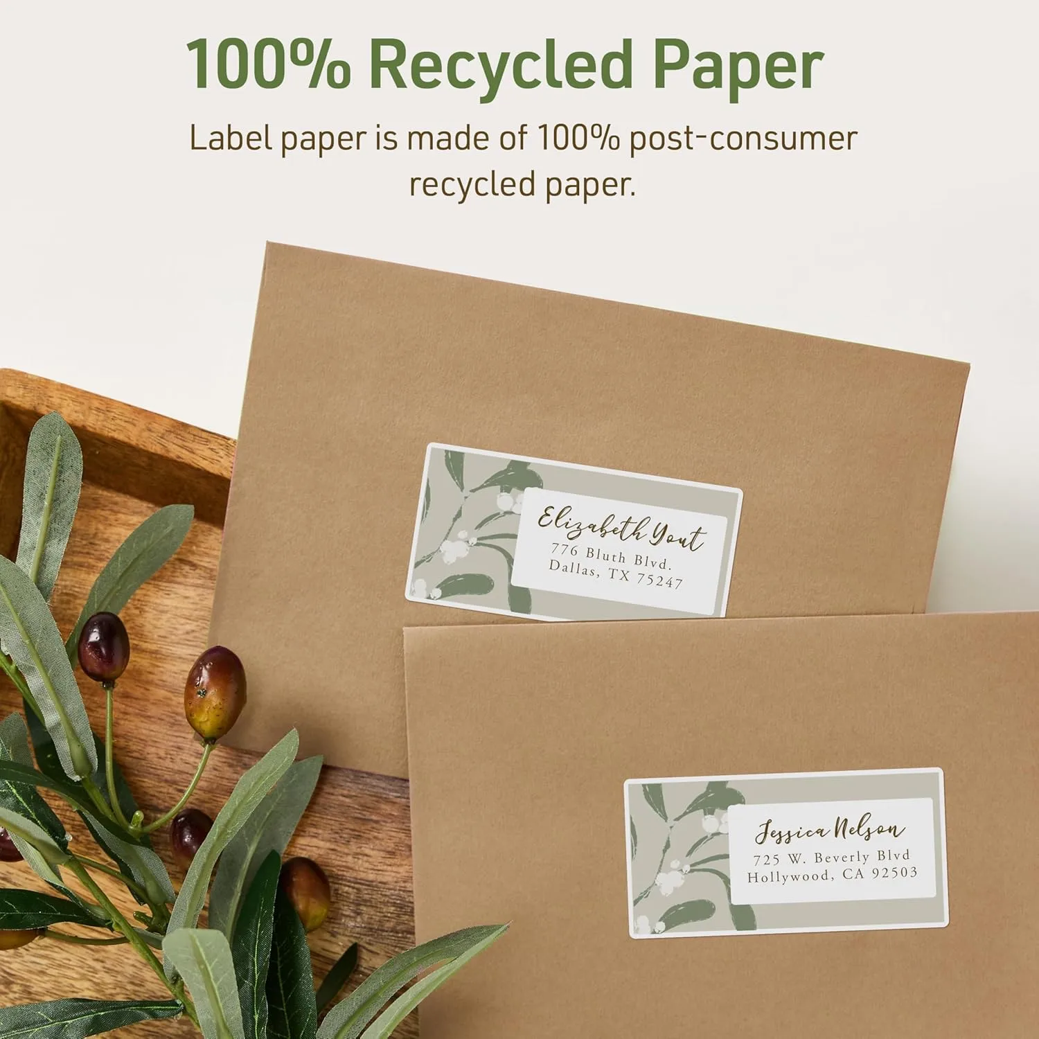 Avery EcoFriendly Recycled Shipping Labels, 2" x 4", White, Permanent Adhesive