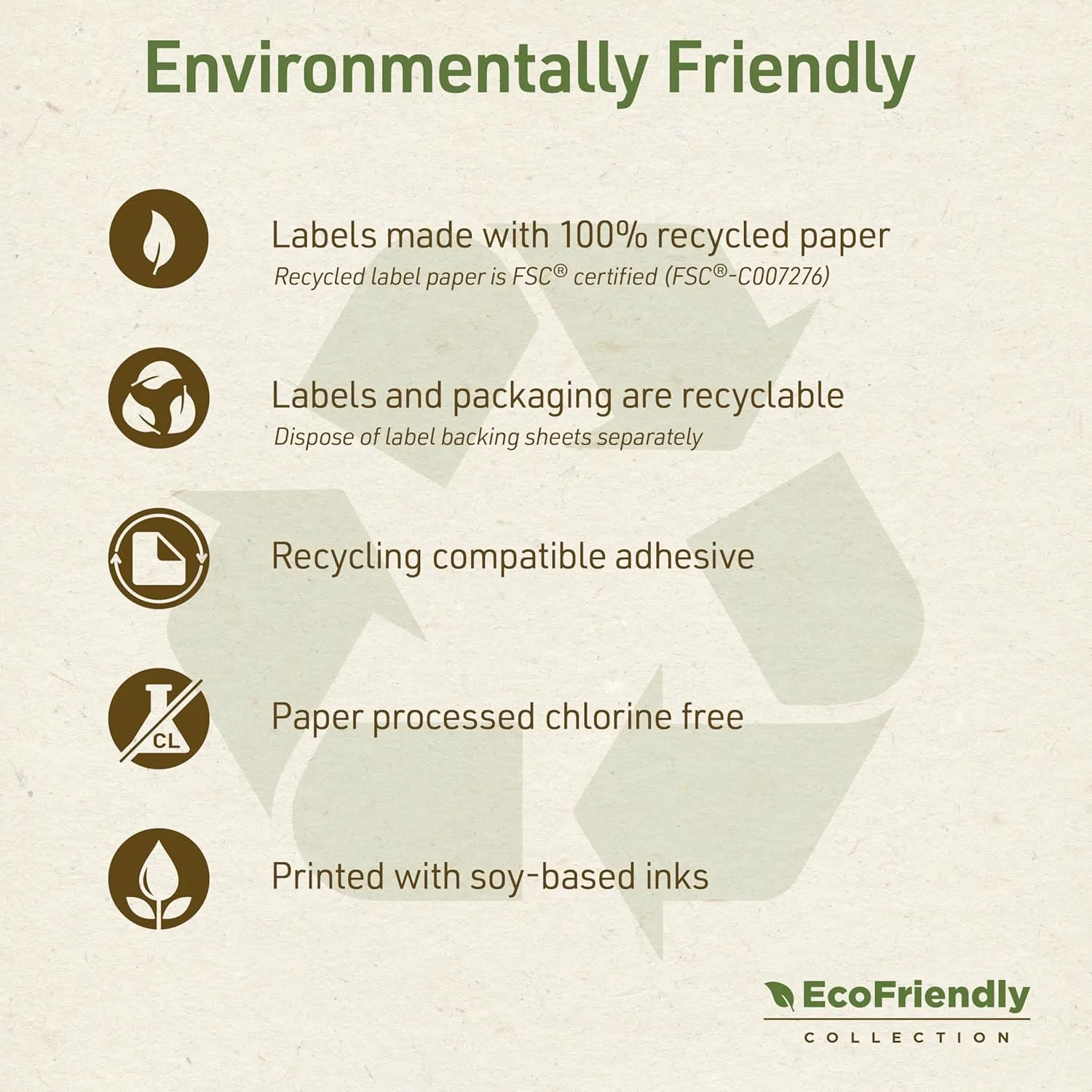 Avery EcoFriendly Recycled Shipping Labels, 2" x 4", White, Permanent Adhesive