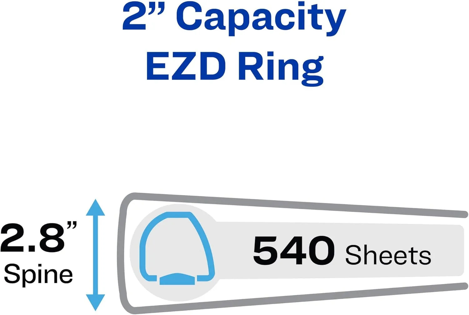 Avery Heavy-Duty View 3 Ring Binder, Extra Wide, 2" EZD Rings, 1 White Binder (01320) 1 Count (Pack of 1)