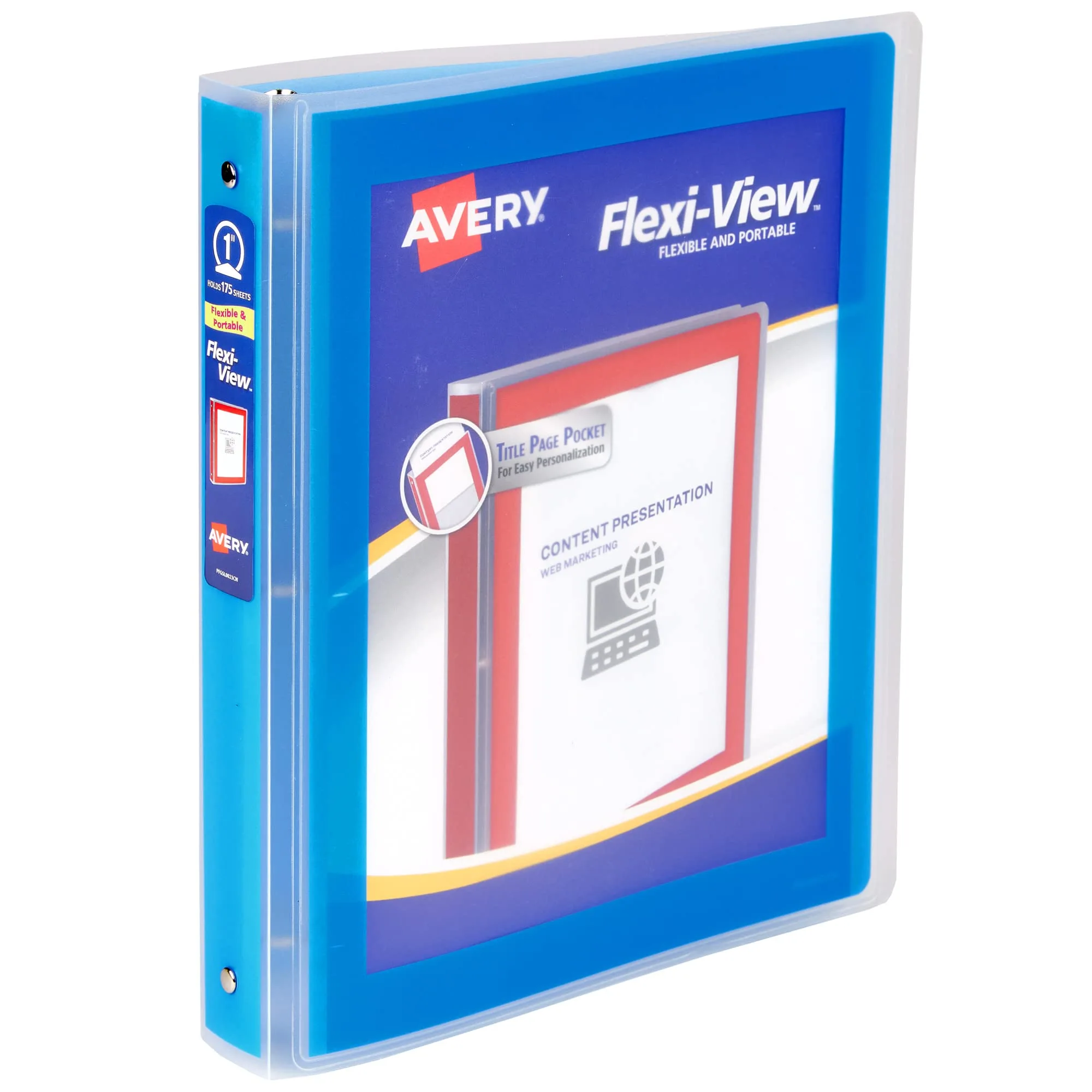 AVERY Flexi-View 3 Ring Binder, 1 Inch Round Rings