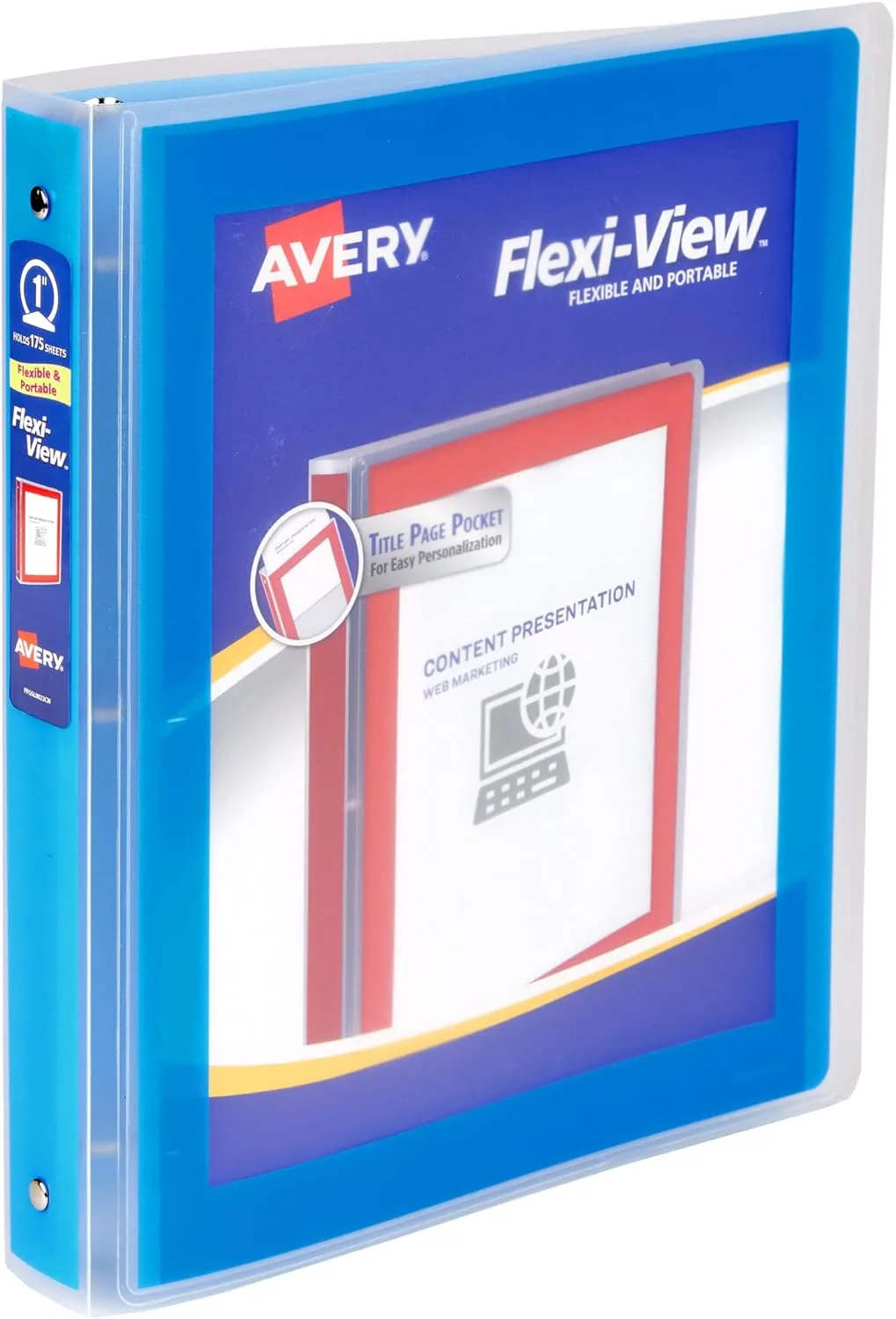 AVERY Flexi-View 3 Ring Binder, 1 Inch Round Rings