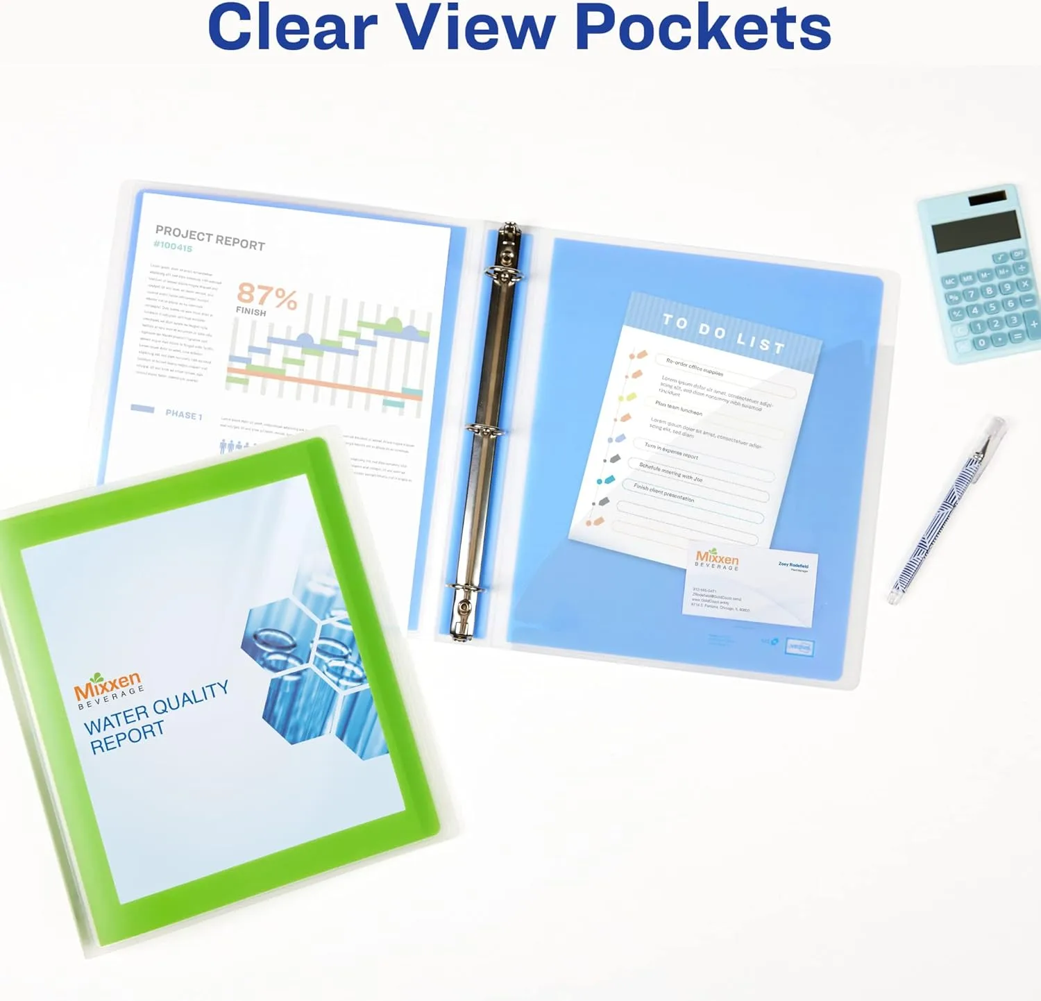 AVERY Flexi-View 3 Ring Binder, 1 Inch Round Rings