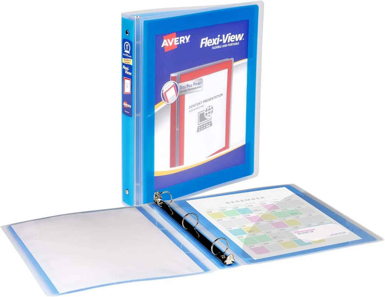 AVERY Flexi-View 3 Ring Binder, 1 Inch Round Rings