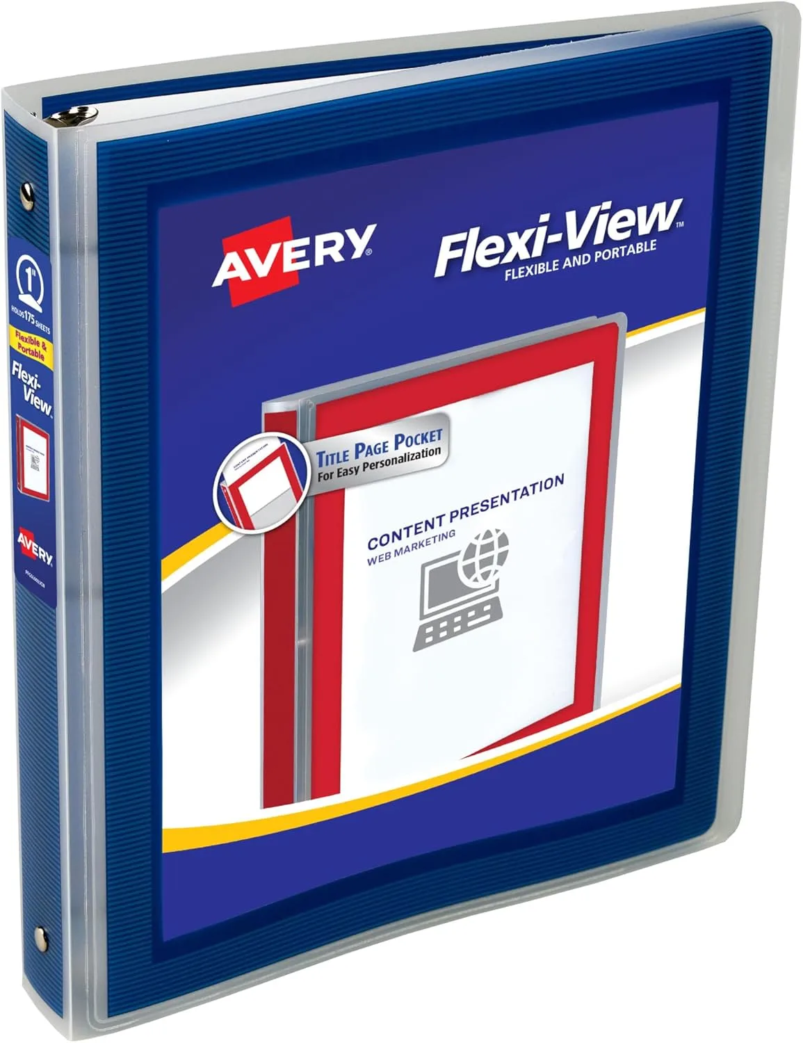 AVERY Flexi-View 3 Ring Binder, 1 Inch Round Rings