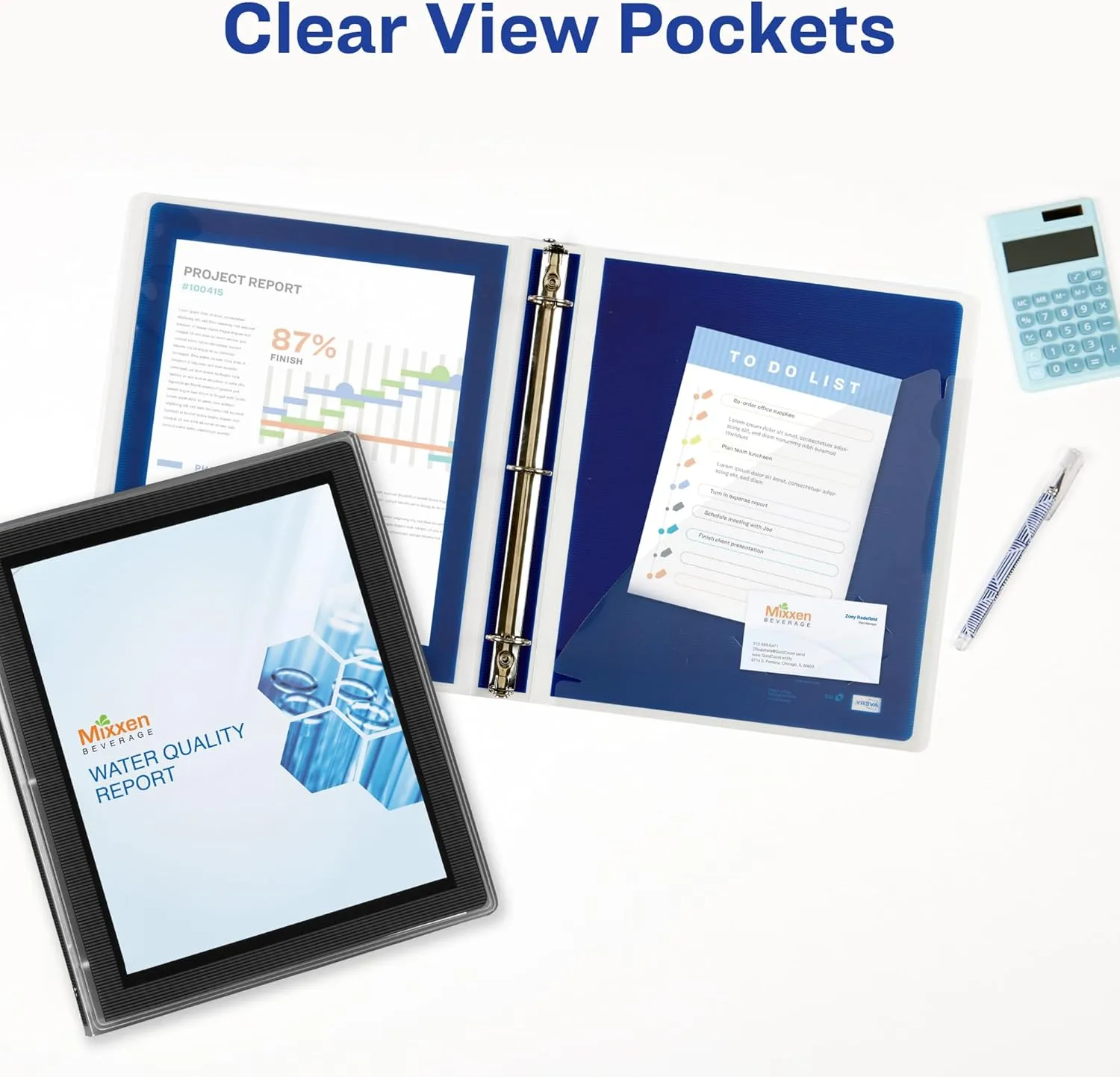 AVERY Flexi-View 3 Ring Binder, 1 Inch Round Rings