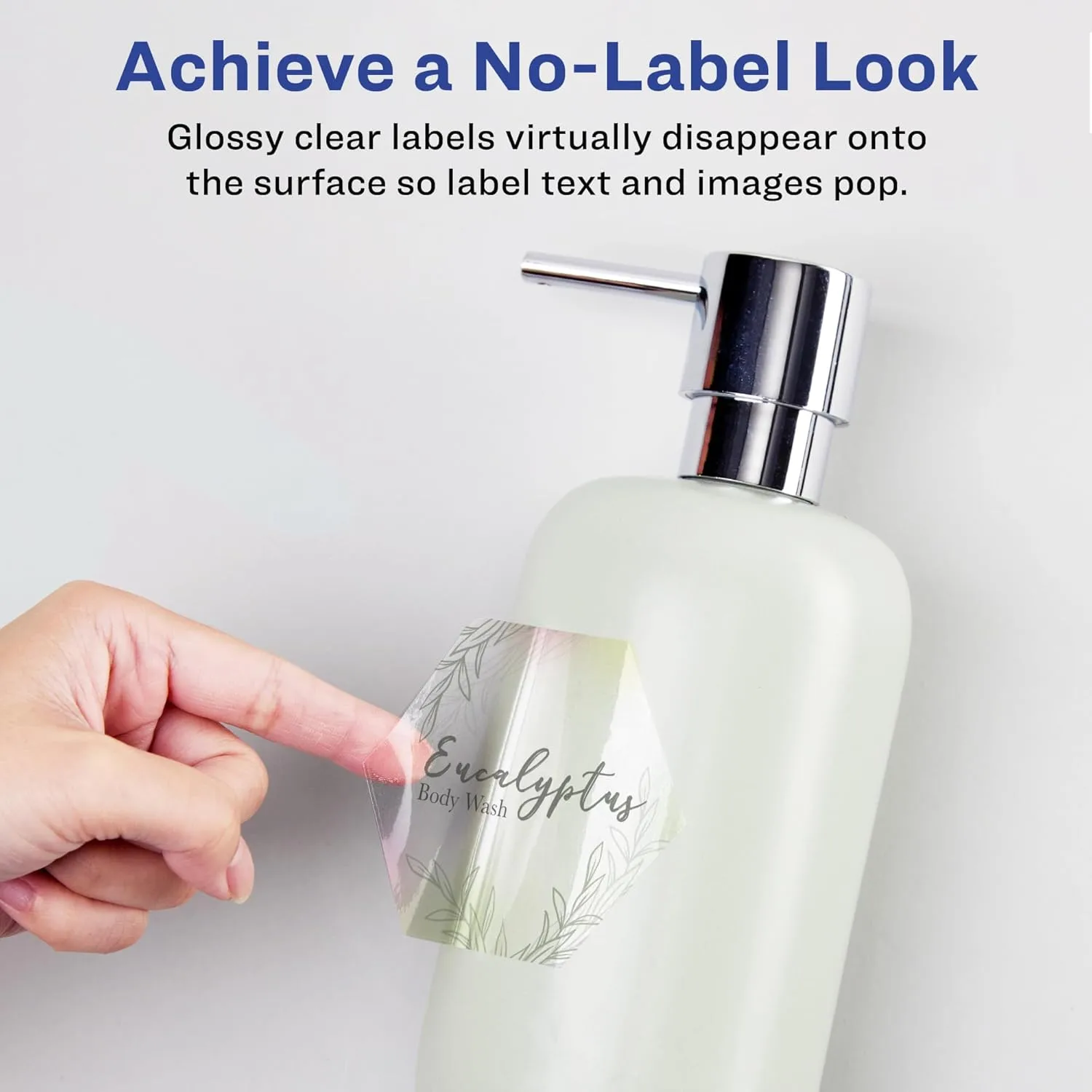 Avery Glossy Clear Hexagon Labels, Sure Feed Technology, 2-1/2" x 2-57/64", Print-to-the-Edge, Laser/Inkjet Printable