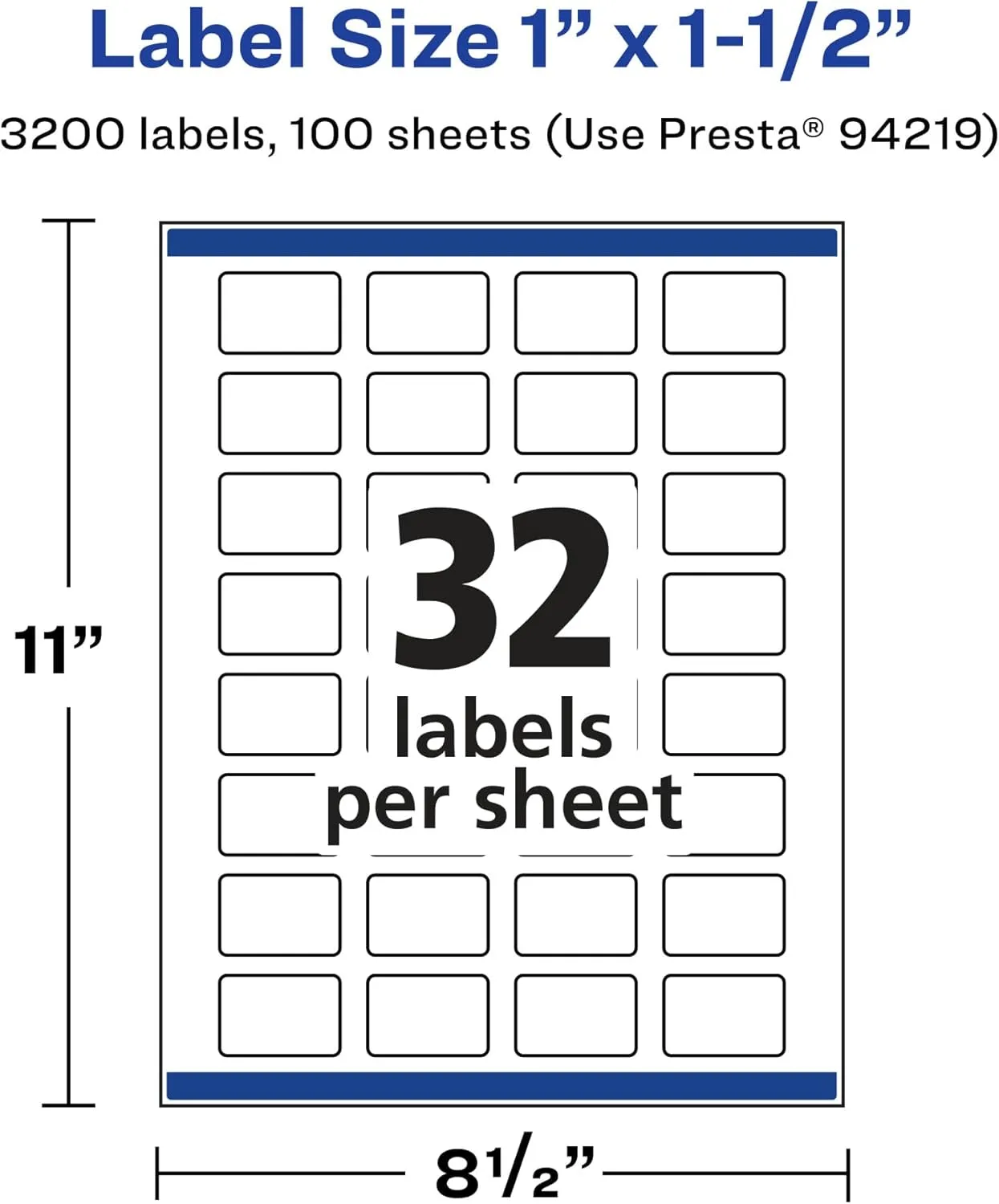 Avery Glossy Clear Rectangle Labels, Sure Feed Technology, 1" x 1.5", Print-to-The-Edge, Laser/Inkjet Printable, Easy Peel
