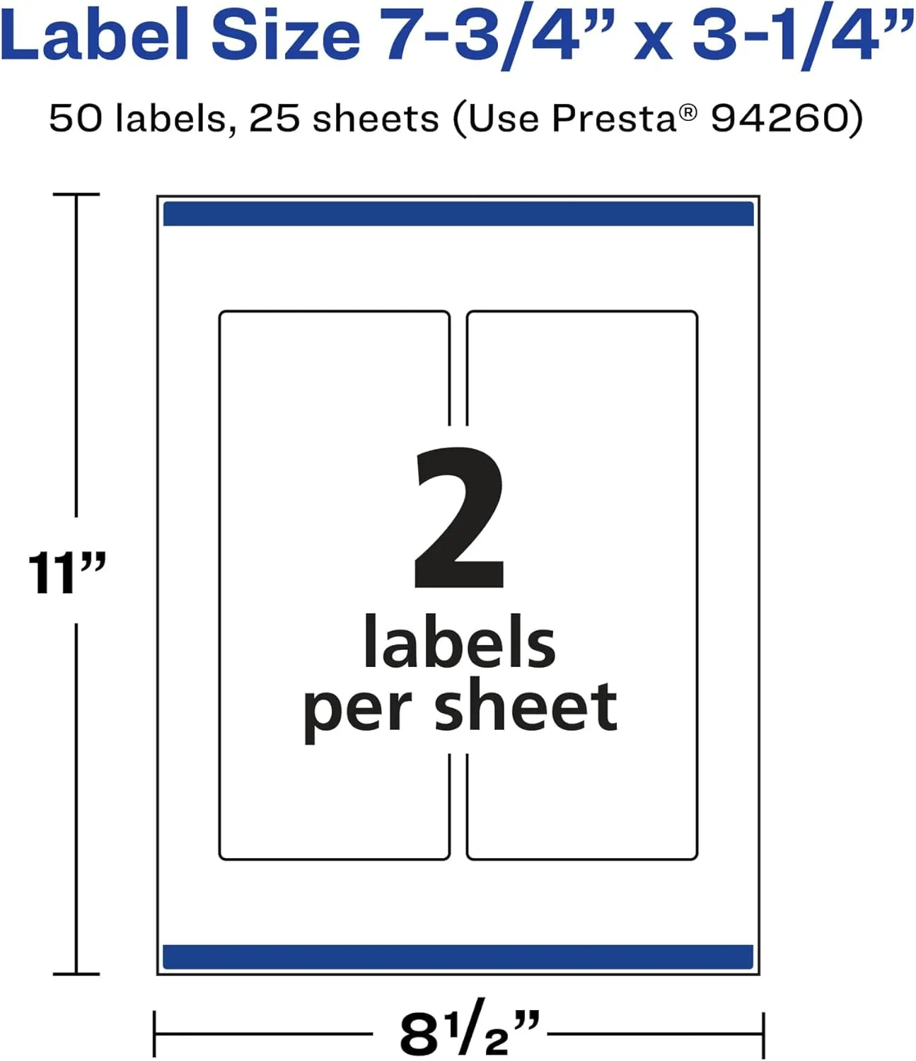 AVERY Glossy Clear Rectangle Labels, Sure Feed Technology, 7.75" x 3.25"