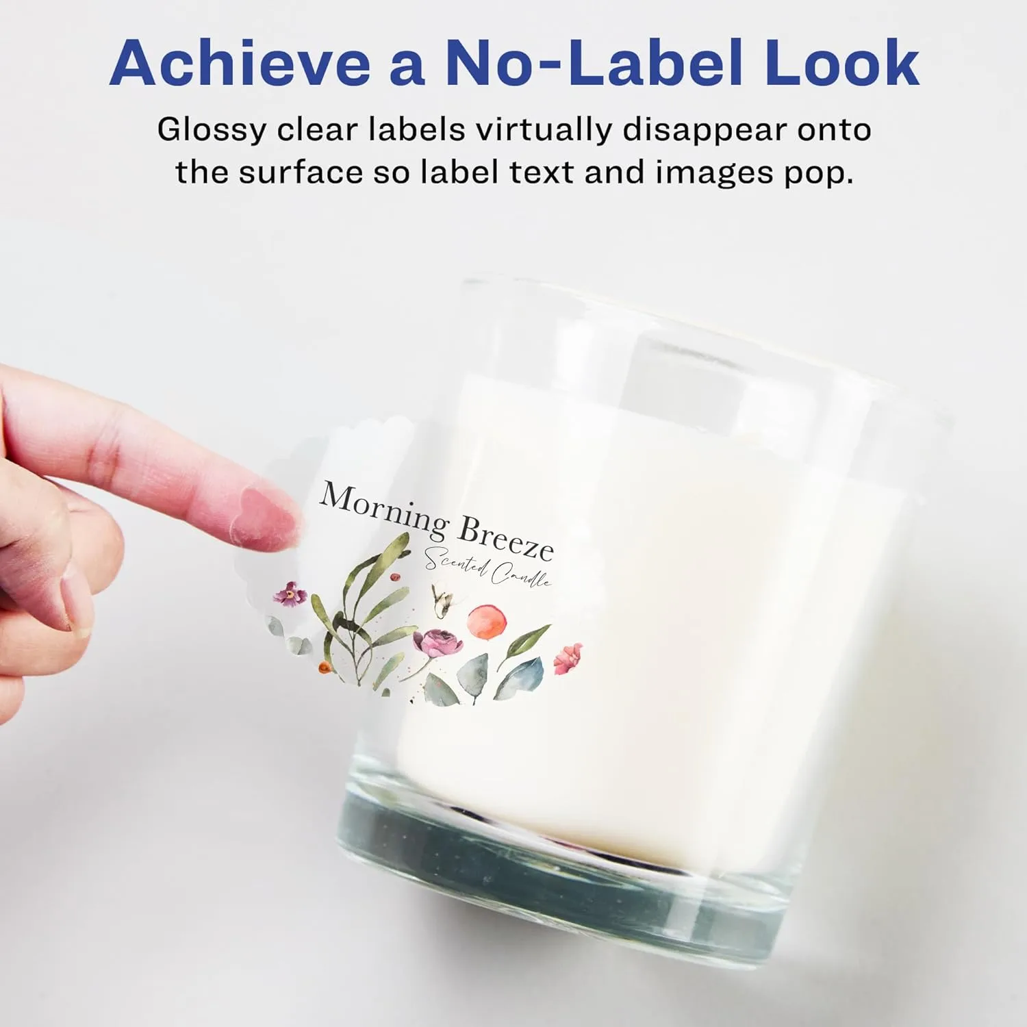 Avery Glossy Clear Oval Scalloped Labels, Sure Feed Technology, 2" x 3"