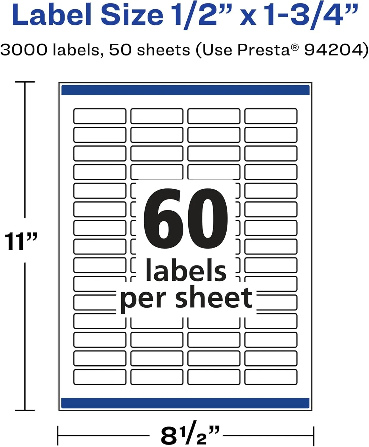 AVERY Glossy Clear Rectangle Labels, Sure Feed Technology, 0.5" x 1.75", Print-to-The-Edge, Laser/Inkjet Printable