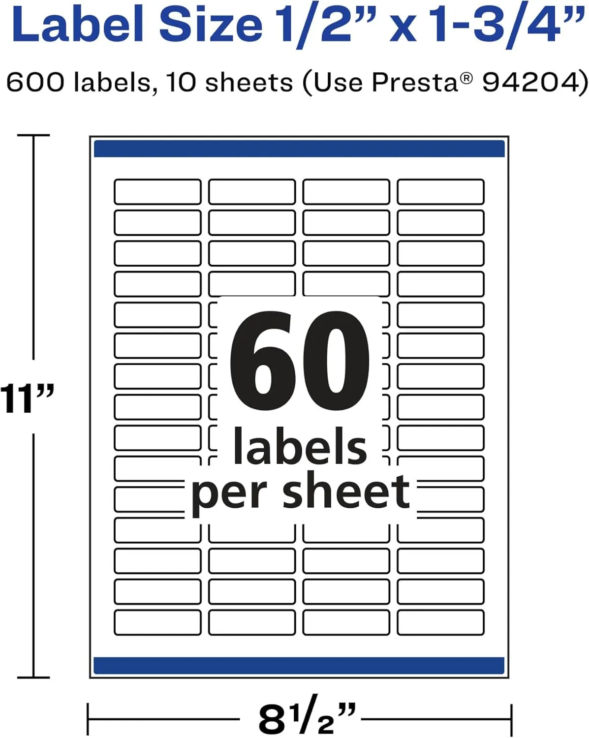 AVERY Glossy Clear Rectangle Labels, Sure Feed Technology, 0.5" x 1.75", Print-to-The-Edge, Laser/Inkjet Printable