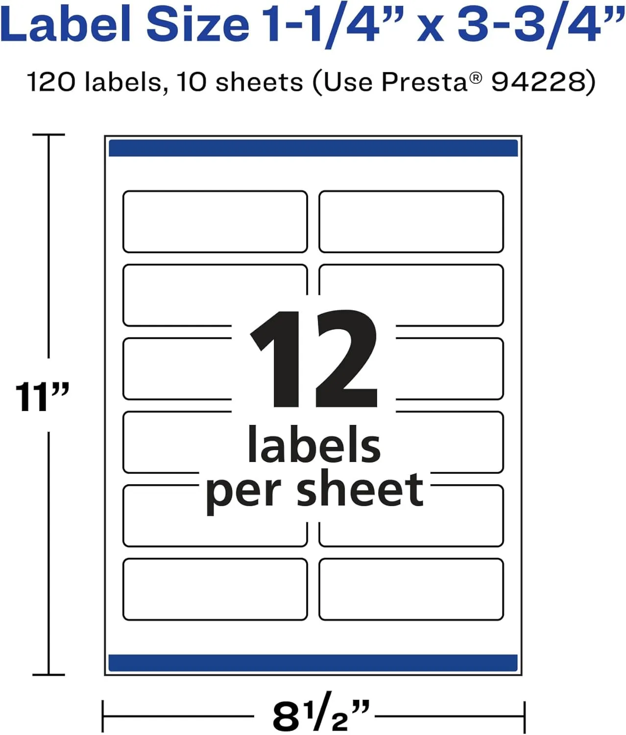 Avery Glossy Clear Rectangle Labels, Sure Feed Technology, 1.25" x 3.75"