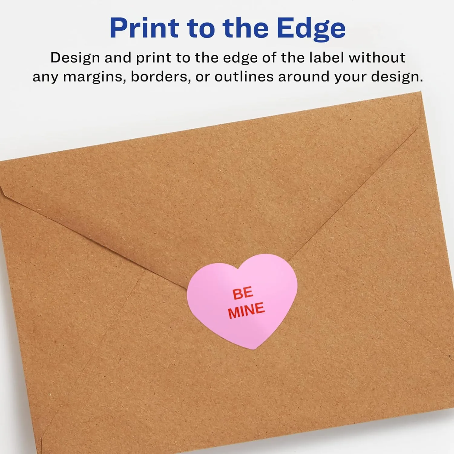 Avery Glossy White Heart Labels, Sure Feed Technology, 1.5" x 1.5"
