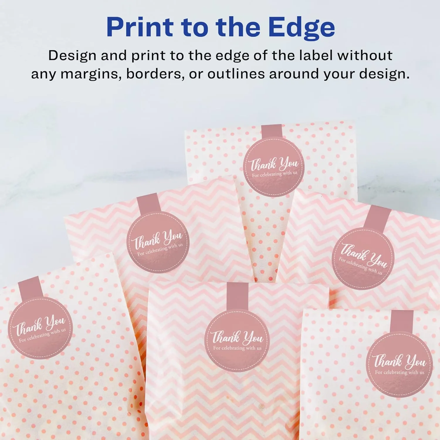 Avery Glossy White Lollipop Labels, Sure Feed Technology, 1.5" x 4"