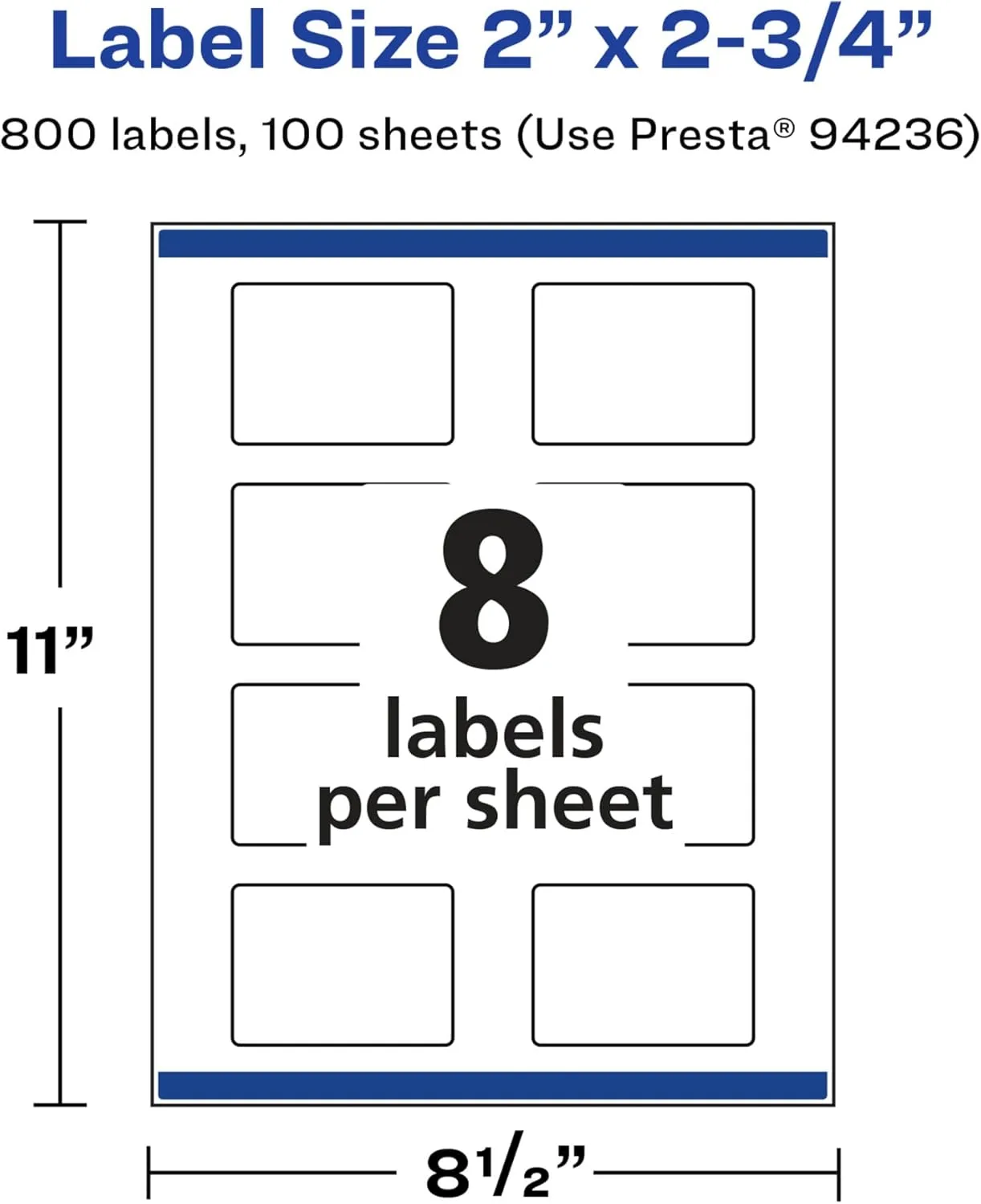Avery Glossy White Rectangle Labels, Sure Feed Technology, 2" x 2.75", Print-to-The-Edge, Permanent Adhesive