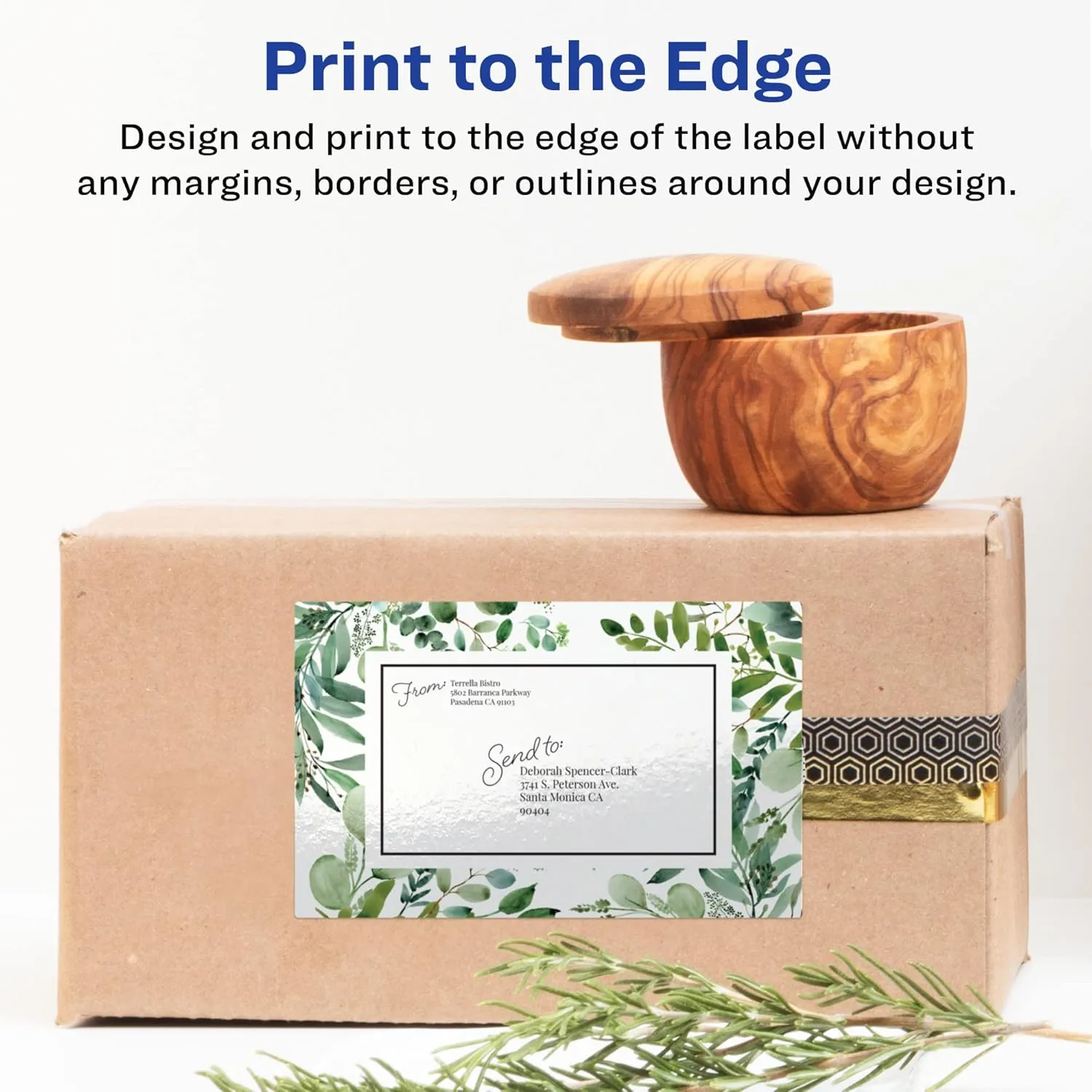 AVERY Glossy White Rectangle Labels, Sure Feed Technology, 4.75" x 7.75", Print-to-The-Edge, Permanent Adhesive