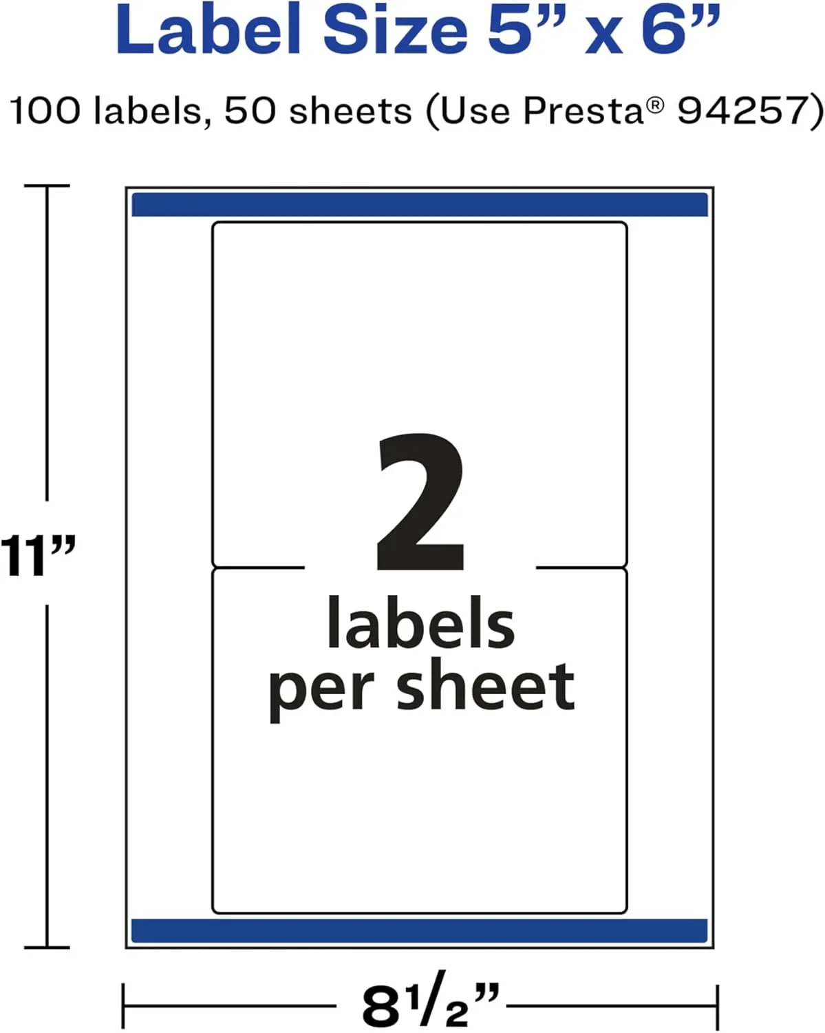 AVERY Glossy White Rectangle Labels with Sure Feed Technology, 5" x 6"
