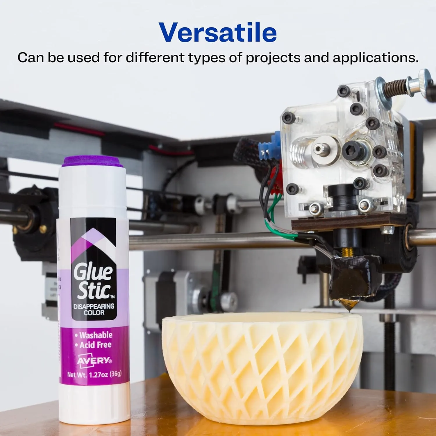 Avery Glue Stic, Disappearing Purple, Washable, Non-Toxic, 1.27oz, 6 Pack