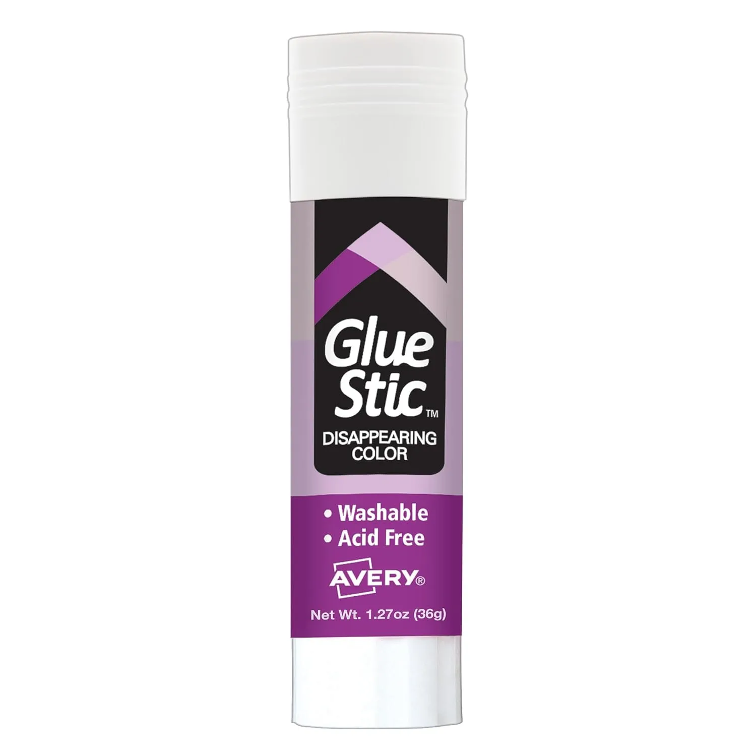 Avery Glue Stic, Disappearing Purple, Washable, Non-Toxic, 1.27oz, 6 Pack