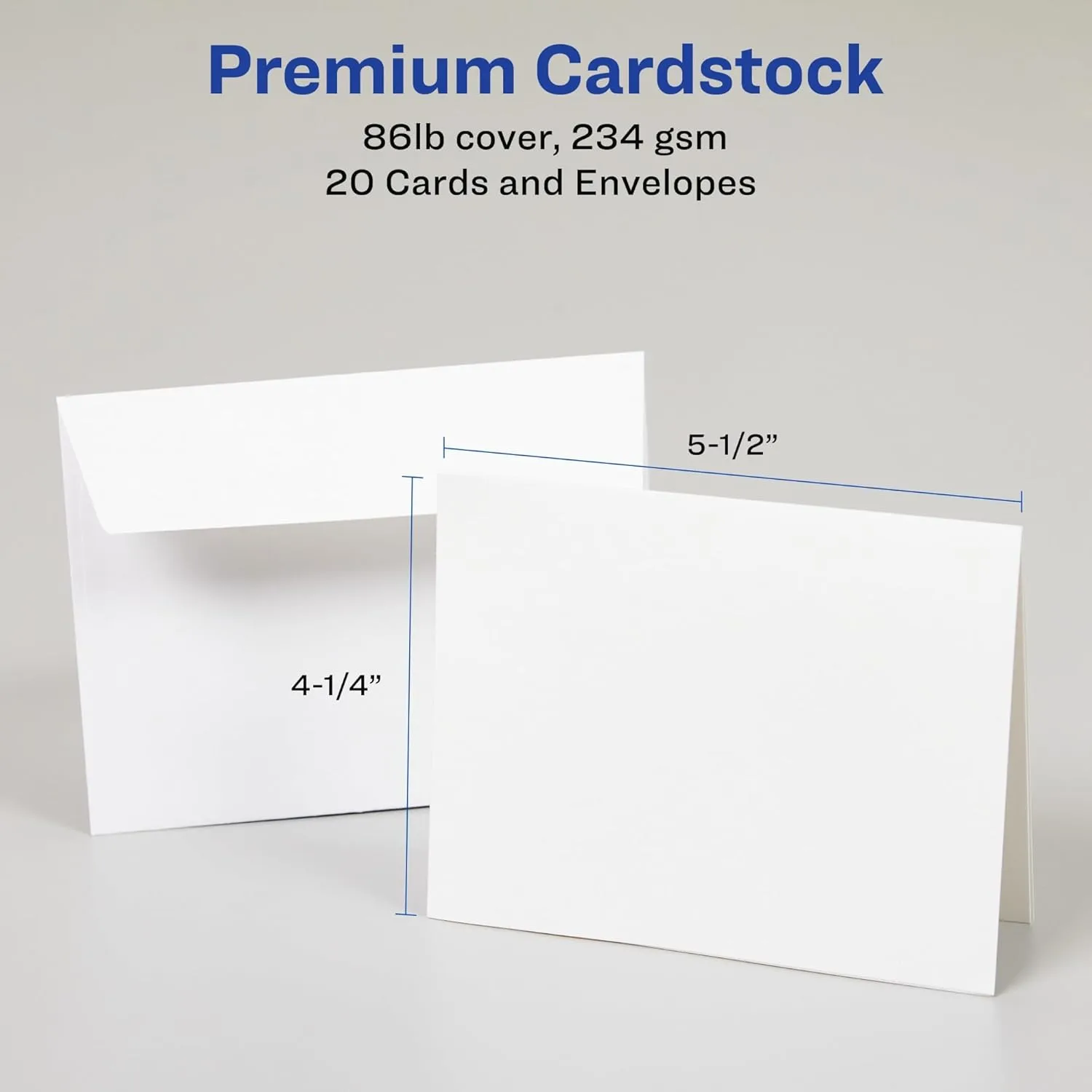 Avery Printable Quarter-Fold Greeting Cards, Matte White, 4.25 x 5.5 in, 20 Pack (3266)