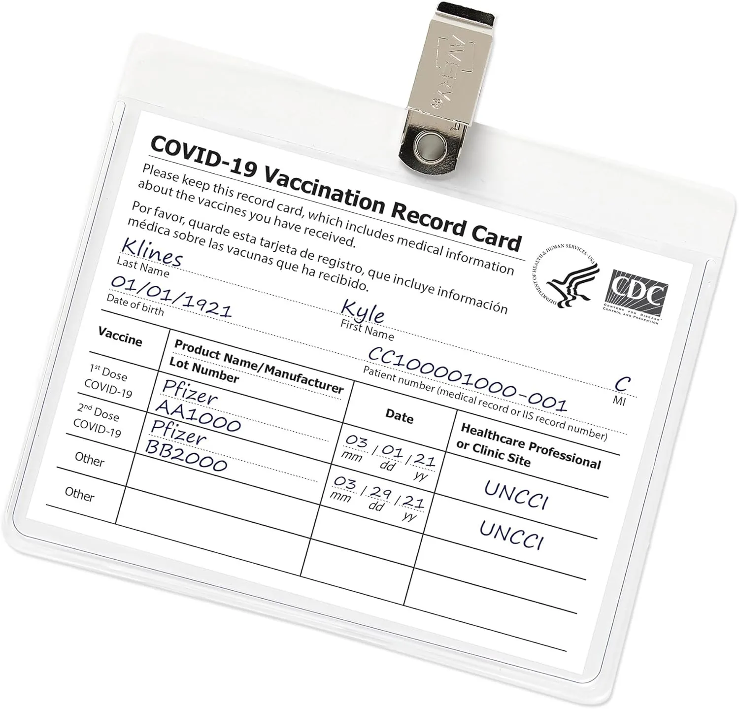 Avery Heavy Duty Secure Top Badge Holders 4 x 3 Clear PVC