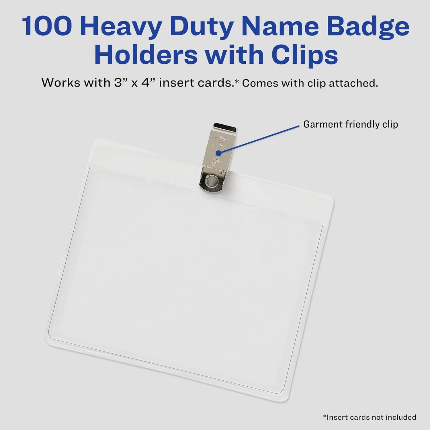 Avery Heavy Duty Secure Top Badge Holders 4 x 3 Clear PVC