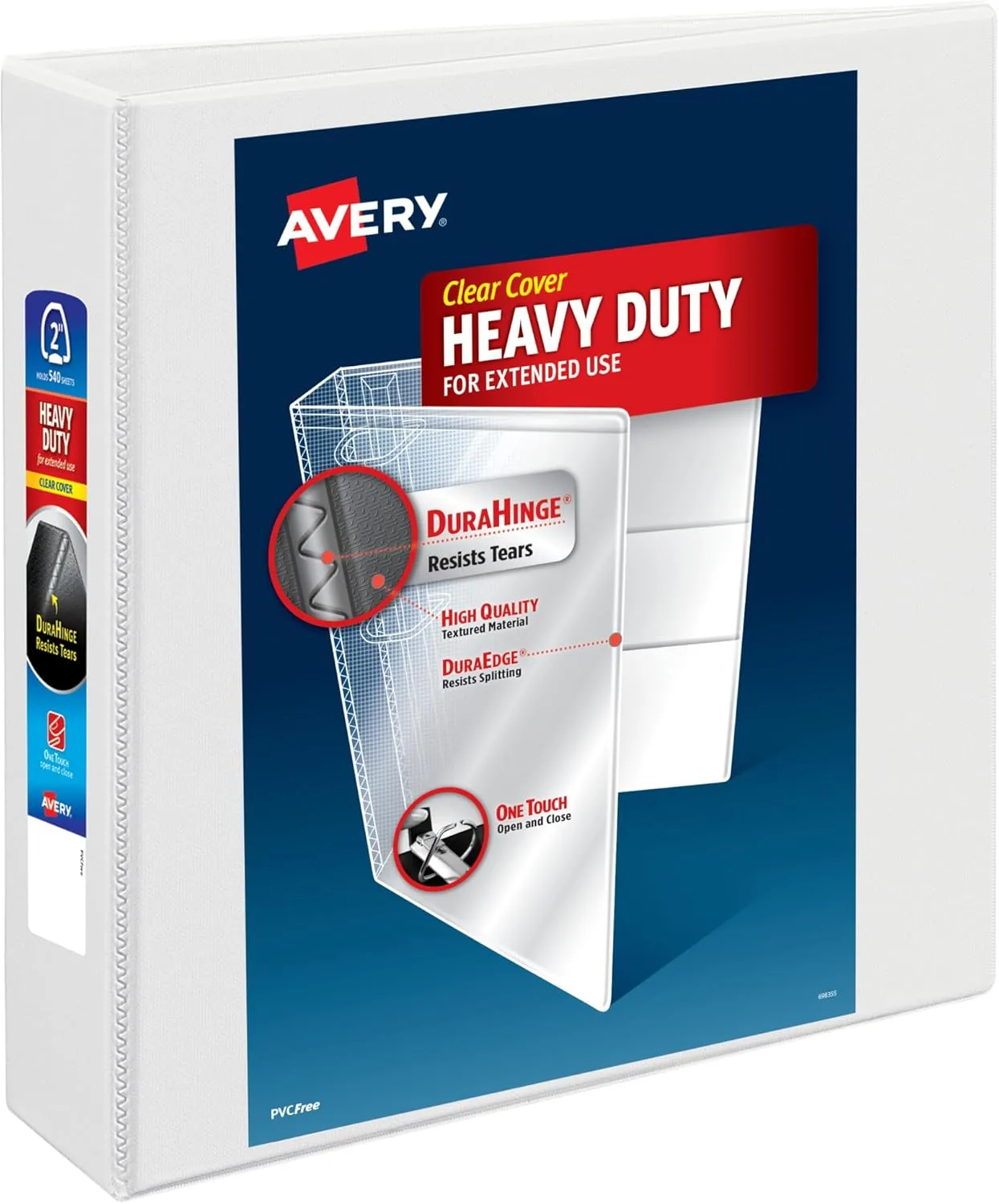 Avery Heavy-Duty View 3 Ring Binder with One-Touch EZD D-Rings and DuraHinge/DuraEdge