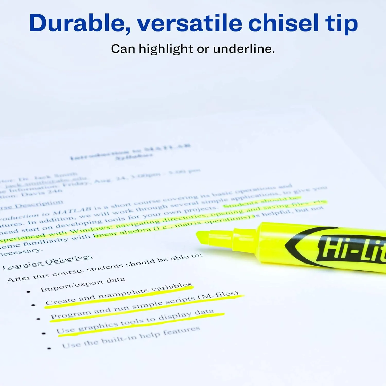 Avery Hi-Liter Desk-Style Highlighters, Smear Safe Ink, Chisel Tip, 12 Yellow Highlighters (98035) 1 Count (Pack of 1)