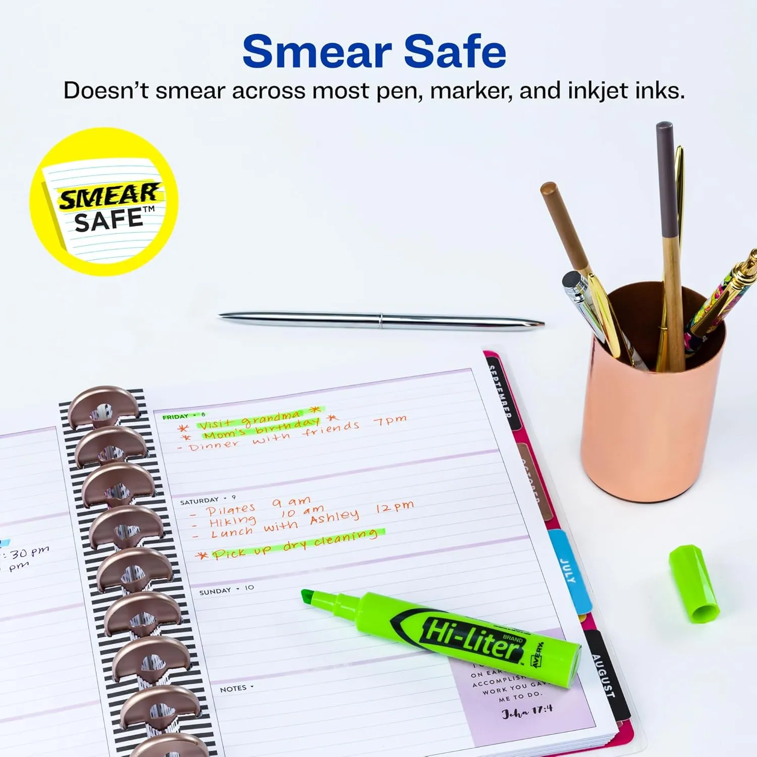 Avery Hi-Liter Desk-Style Highlighters, Smear Safe Ink, Chisel Tip, 12 Fluorescent Green (24020)