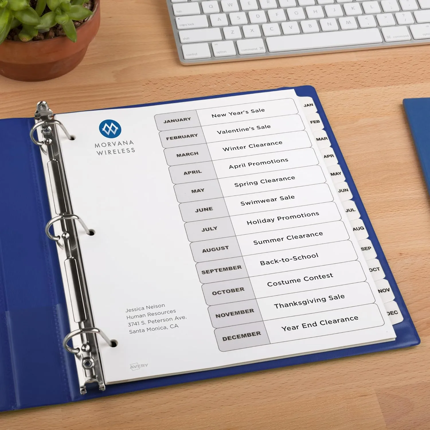 Avery Ready Index Jan-Dec 12-Tab Dividers for 3 Ring Binders, Customizable Table of Contents