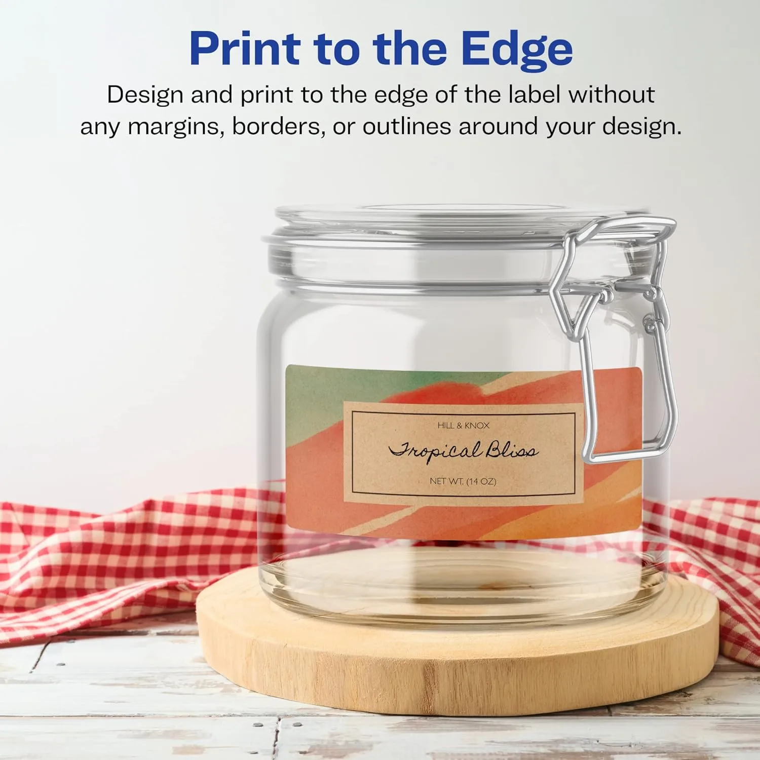 Avery Kraft Brown Rectangle Labels, Sure Feed Technology, 2" x 5", 60 Kraft Brown Labels, Print-to-The-Edge