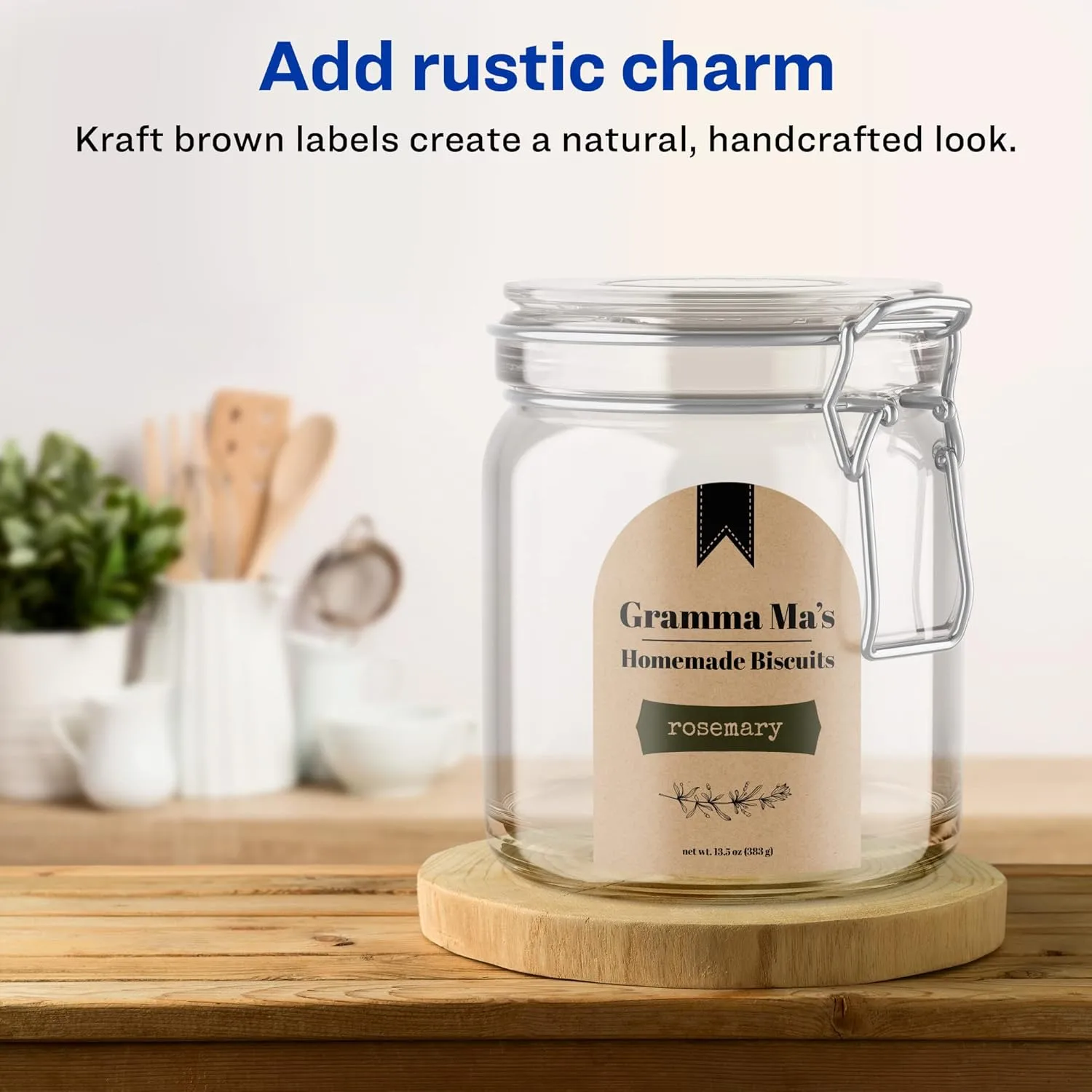 Avery Kraft Brown Arched Labels, Sure Feed Technology, 4.75" x 3.5"