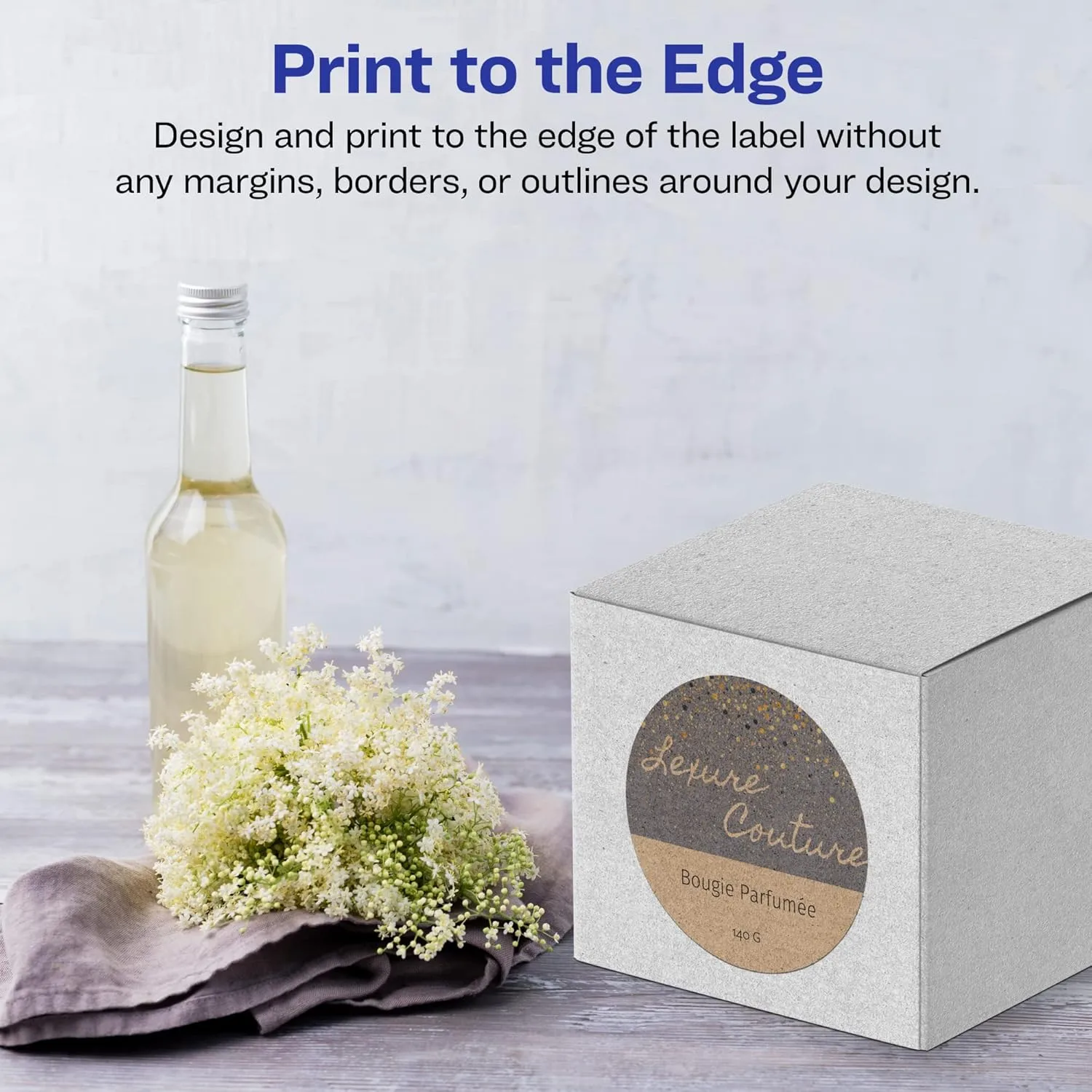 Avery Kraft Brown Round Labels, Sure Feed Technology, 3.5" Diameter, 60 Kraft Brown Labels, Print-to-The-Edge