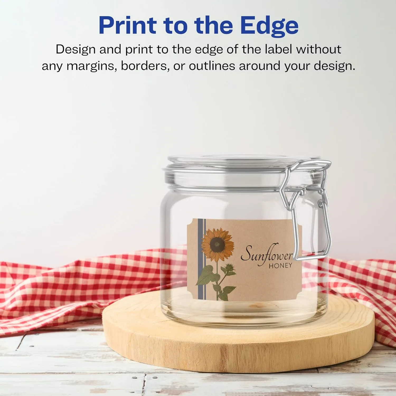 Avery Kraft Brown Rectangle Scalloped Labels, Sure Feed Technology, 2" x 3", 120 Kraft Brown Labels, Print-to-The-Edge