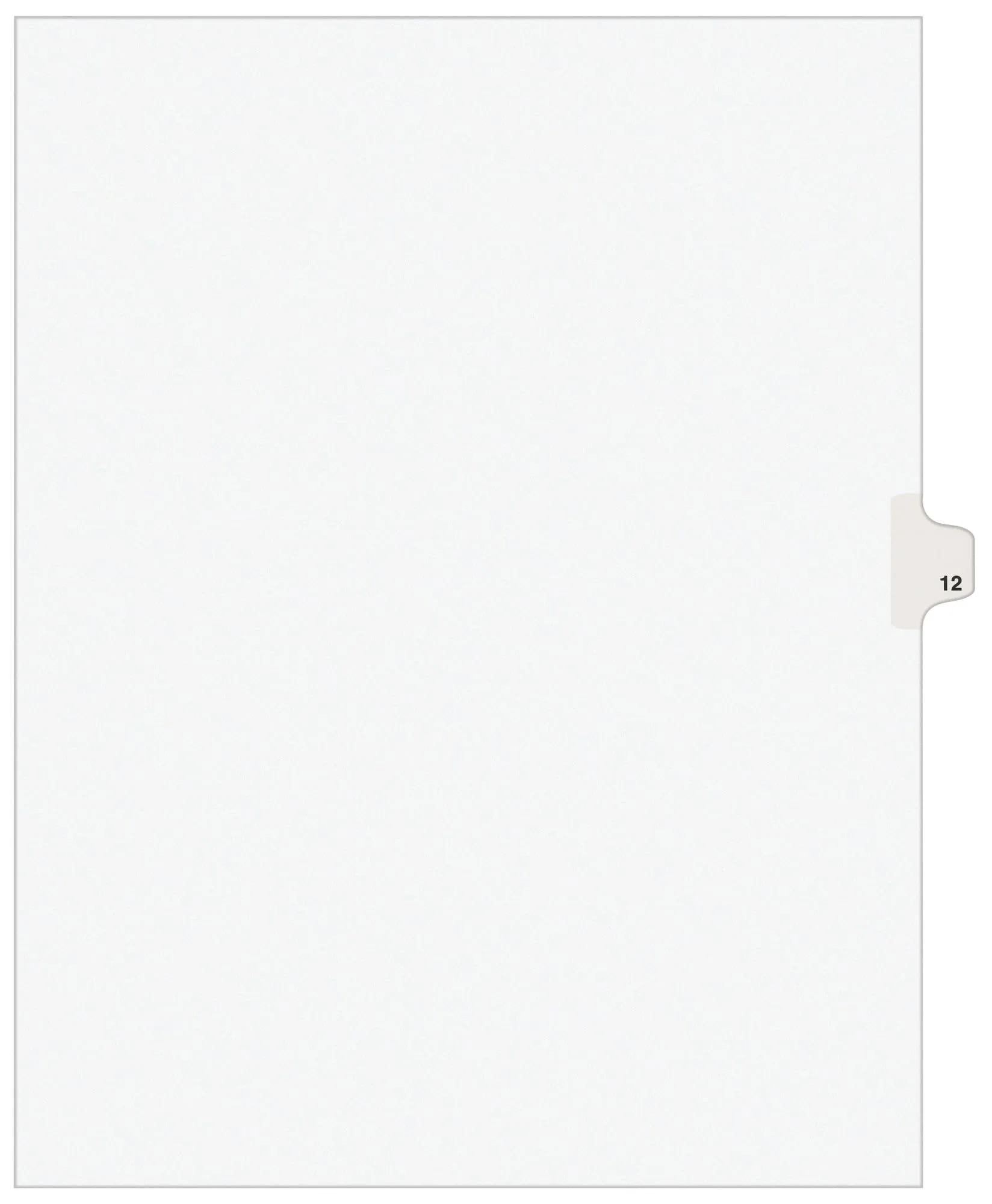 Avery Individual Legal Exhibit Dividers, 12 Side Tab, Letter, Pack of 25
