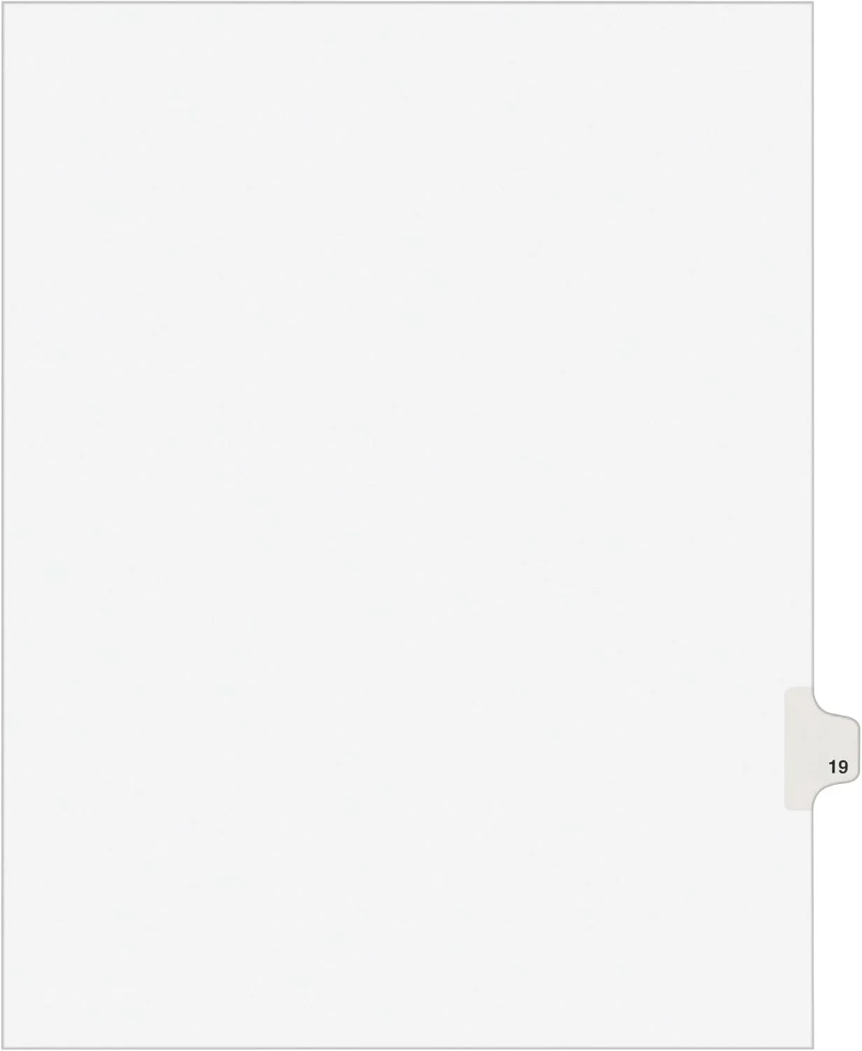 Avery Legal Dividers, Letter Size, Side Tabs #19, Pack of 25