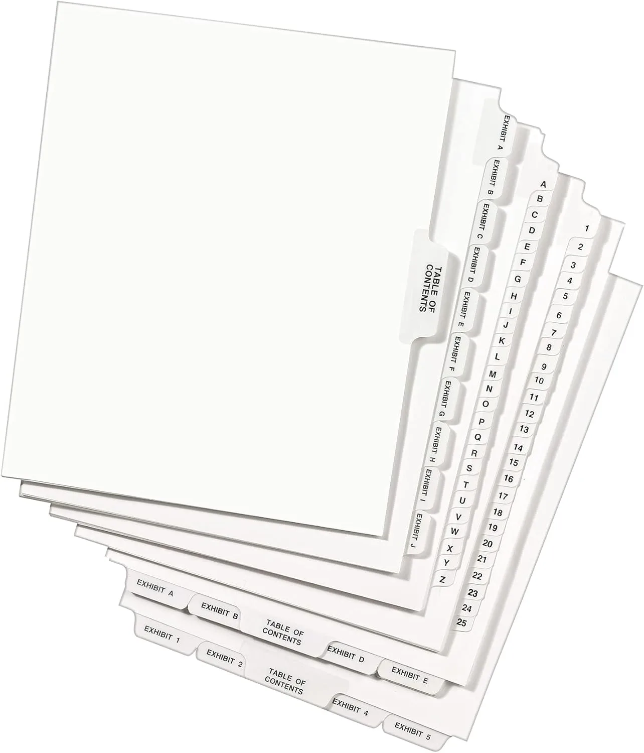 Avery Legal Dividers, Standard Collated Sets, Letter Size, Side Tabs, A-Z, 25 Tabs per Set, 1 Set (01400) 1 Pack