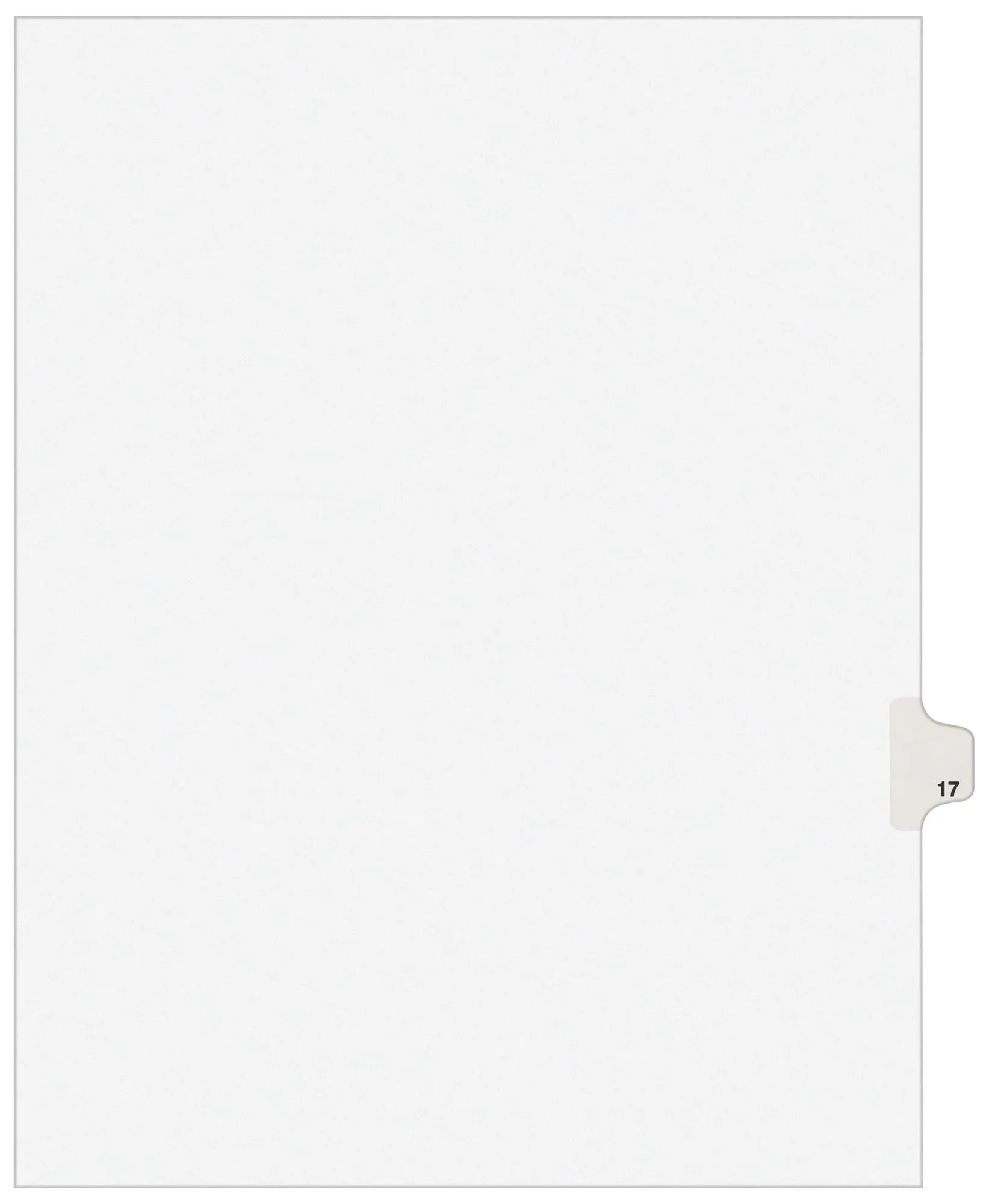 Avery Legal Dividers, Premium Individual Tab Titles, Letter Size, Side Tabs, 17, Pack of 25 (01017)